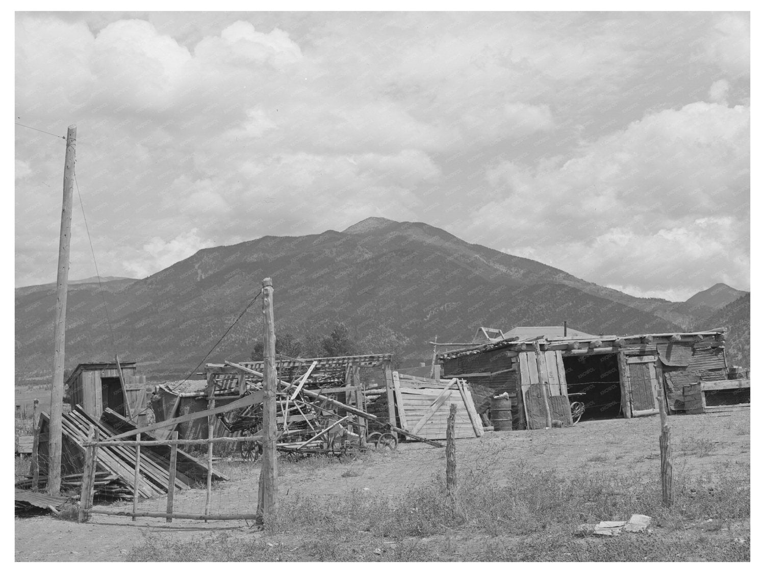 Spanish-American Farmer Barnyard New Mexico 1939