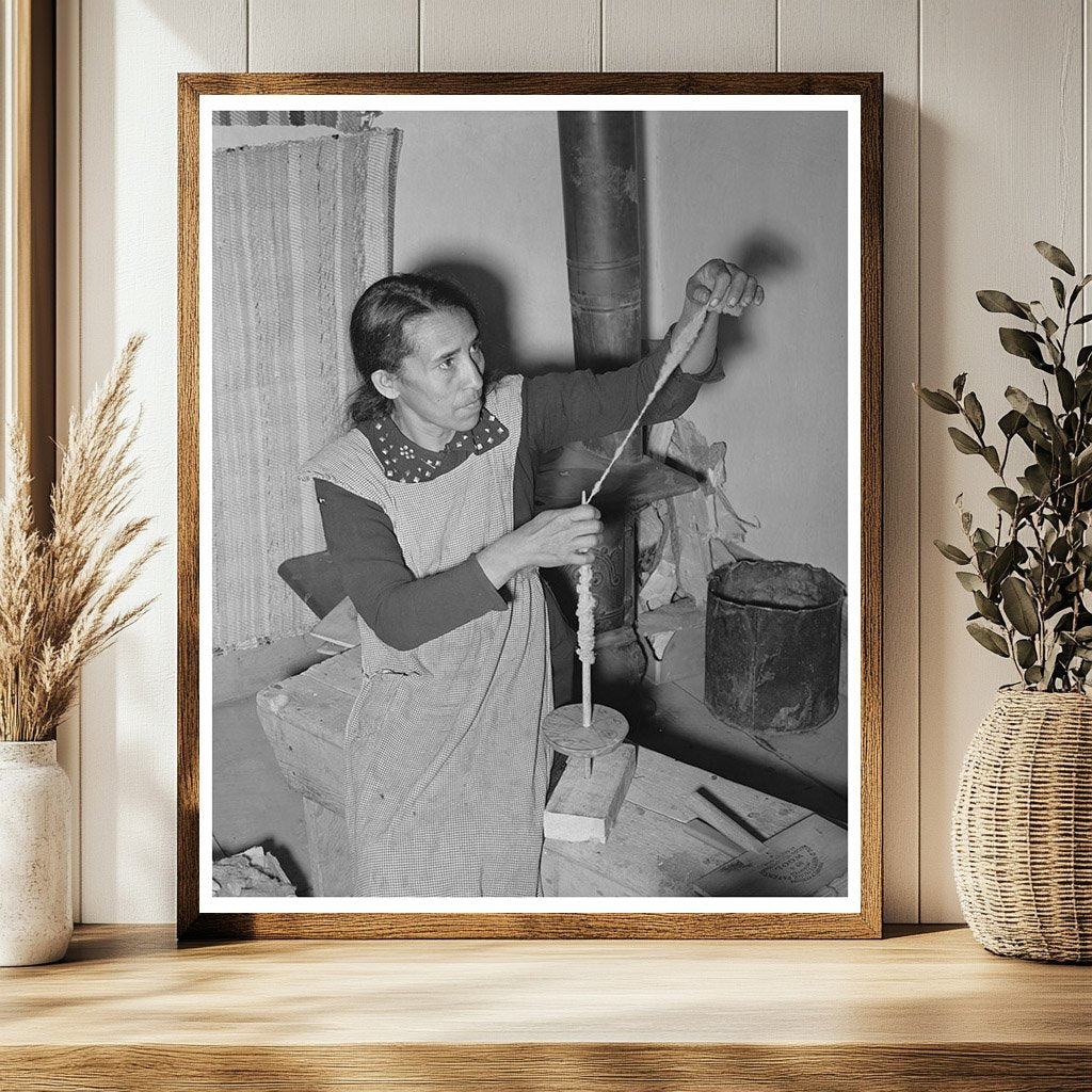 Spanish-American Woman Spinning Wool in Costilla 1939