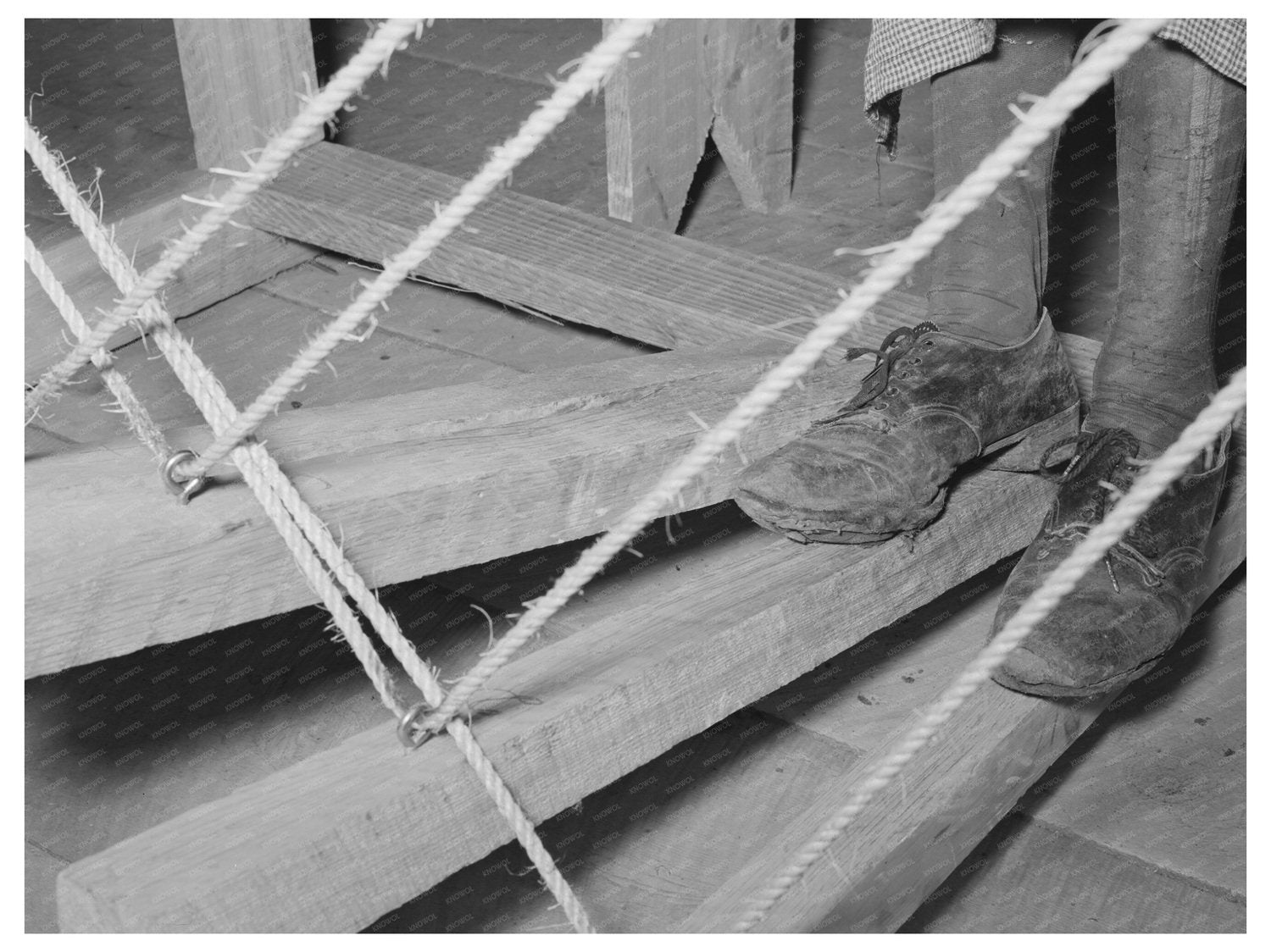 Spanish-American Woman Weaving Loom September 1939