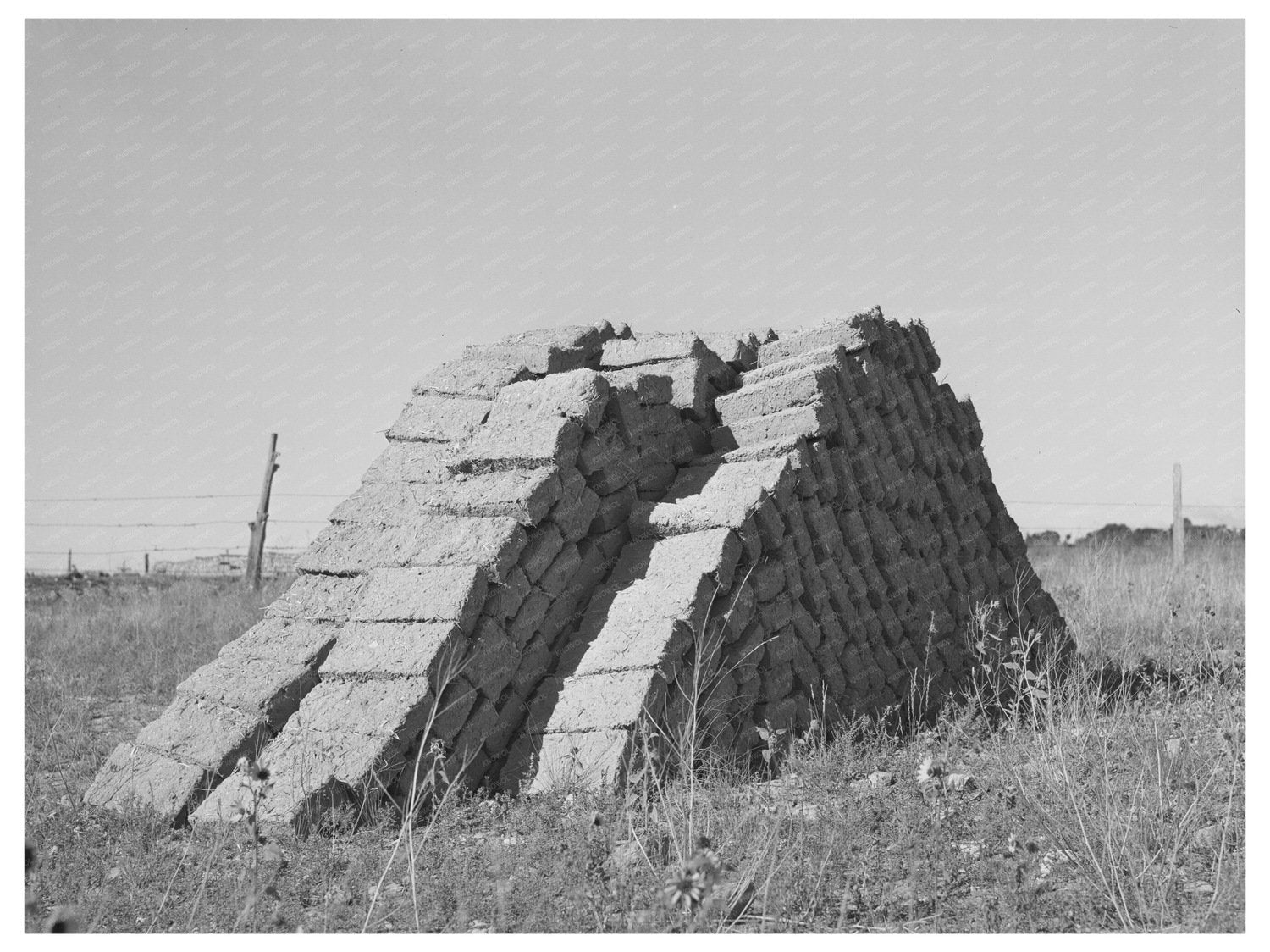 Adobe Brick Structure in Questa New Mexico 1939