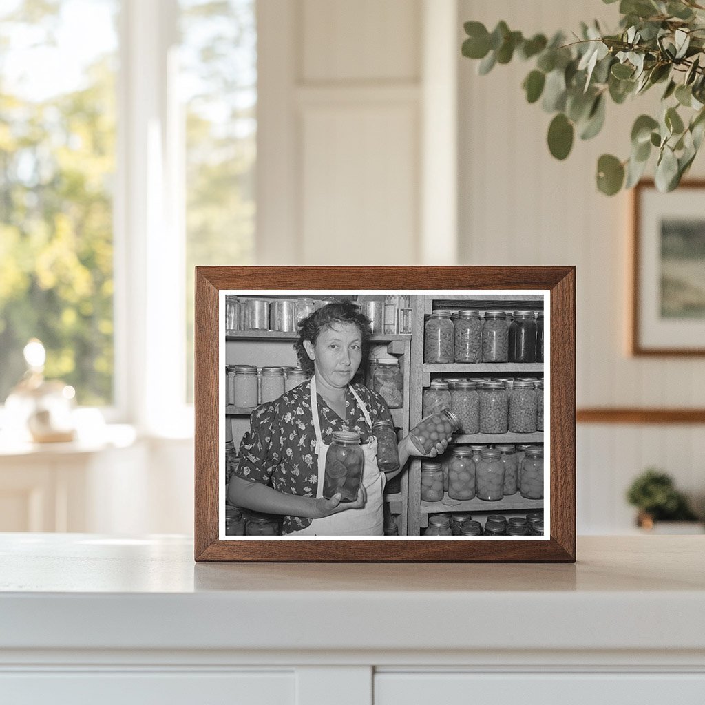 Ofelia Trujillo Sandoval with Canned Goods September 1939