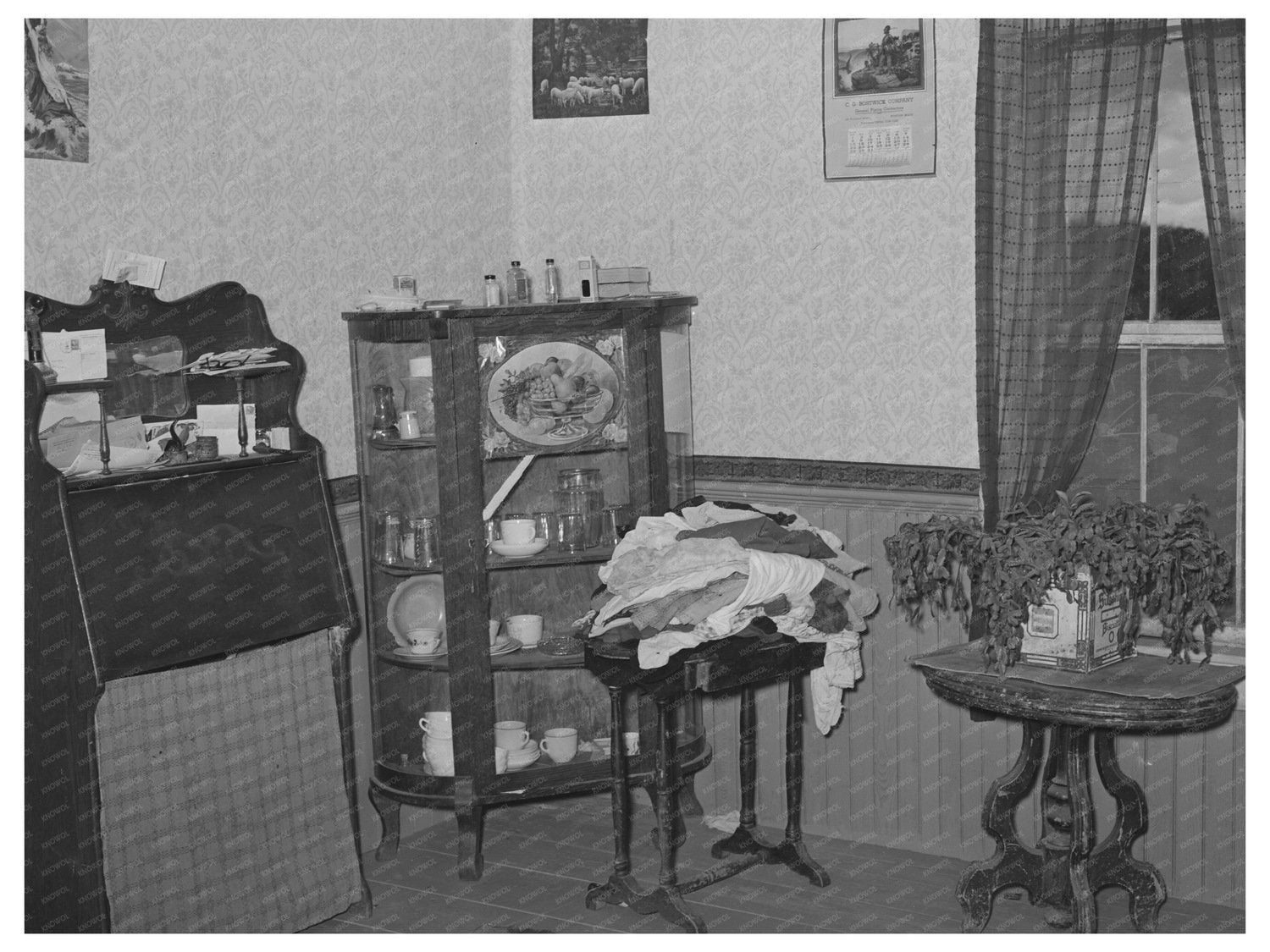 Vintage Farm Home Interior Bradford Vermont 1939