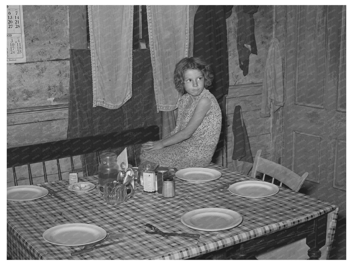 Vintage Dinner Scene in Bradford Vermont October 1939