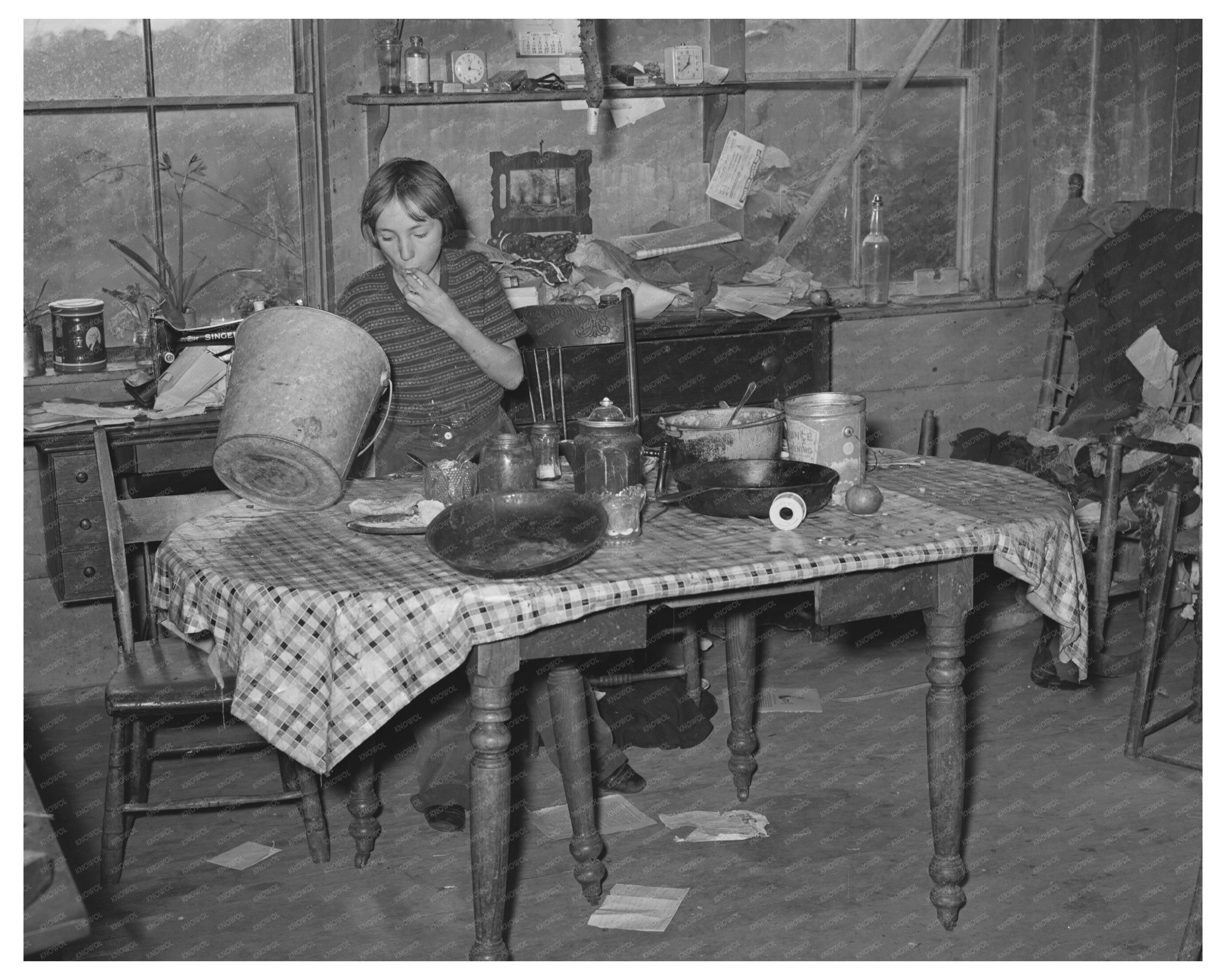 Farm Kitchen in Vermont October 1939 Vintage Image