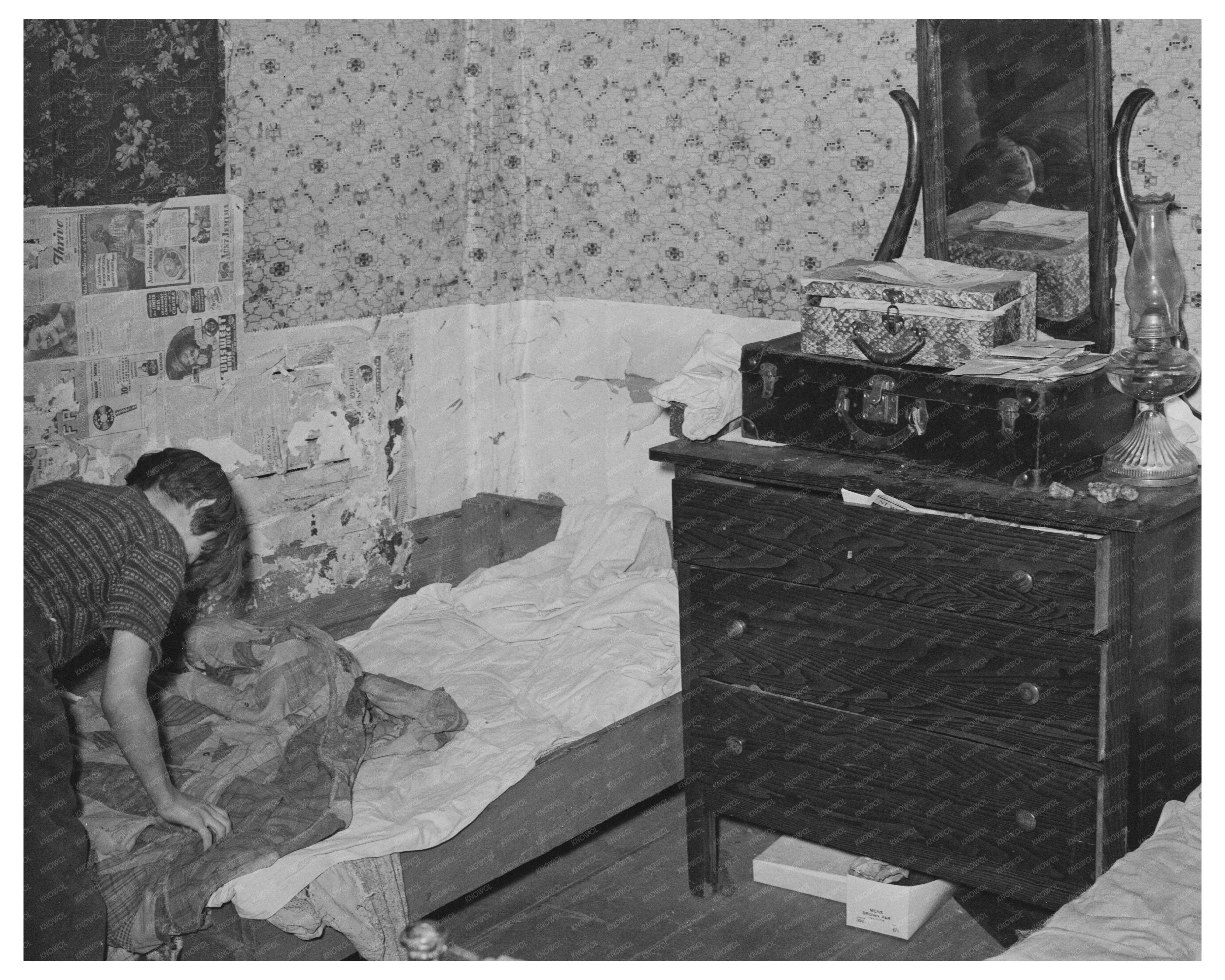 Vintage Bedroom in Farm Home Bradford Vermont 1939