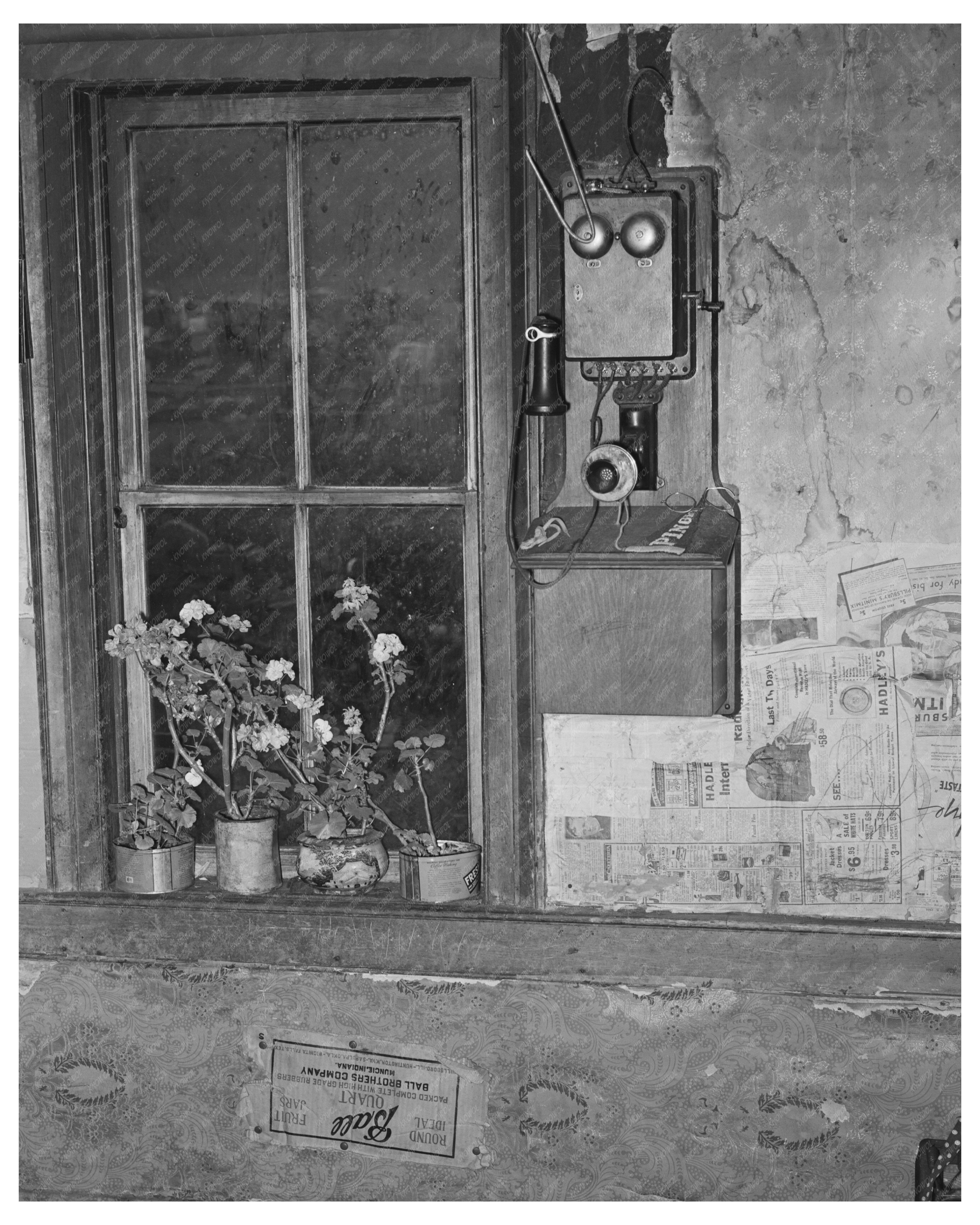 1939 Vintage Telephone by Window in Vermont Farm Home