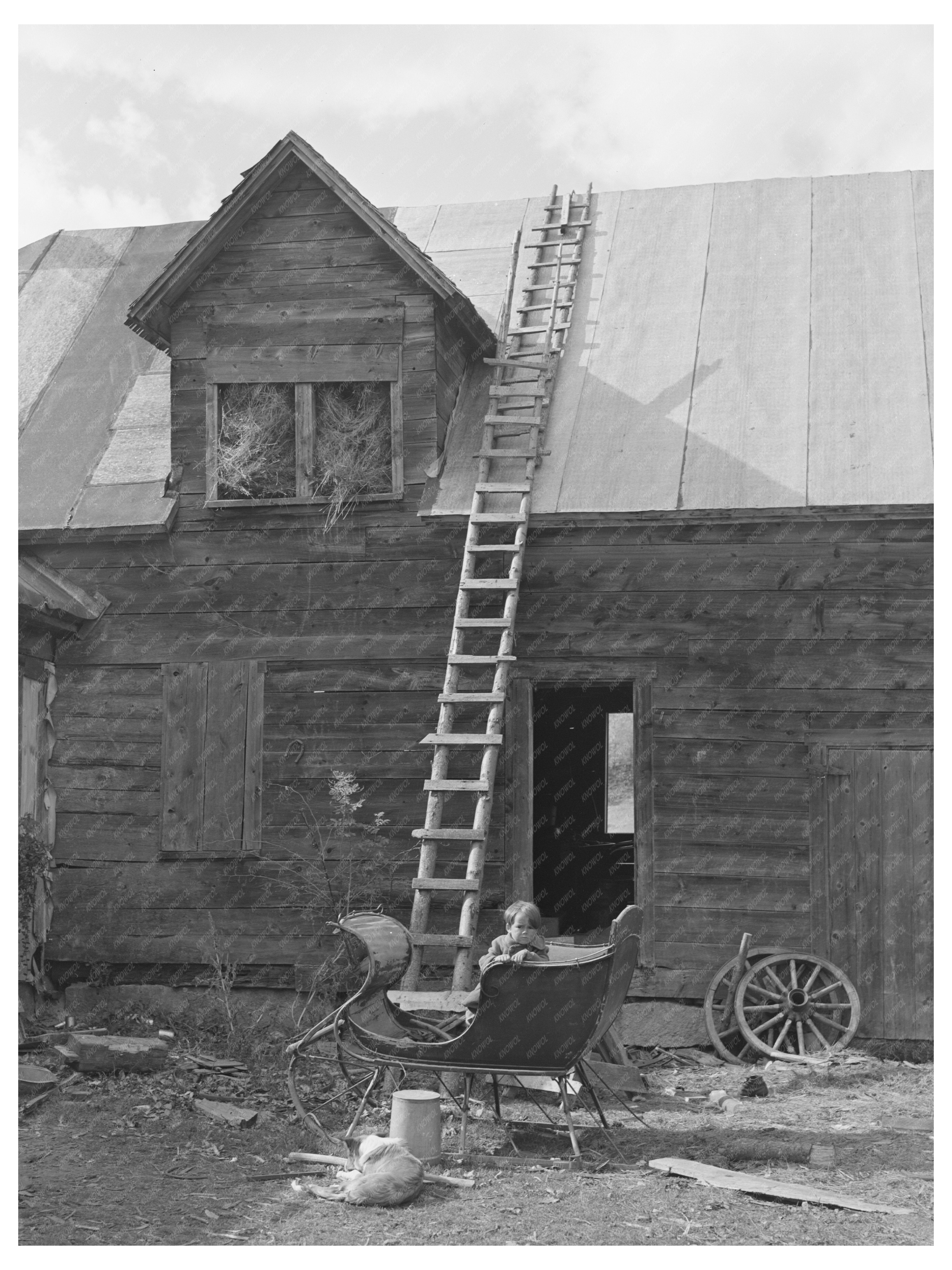 Fall Farm Scene in Bradford Vermont October 1939