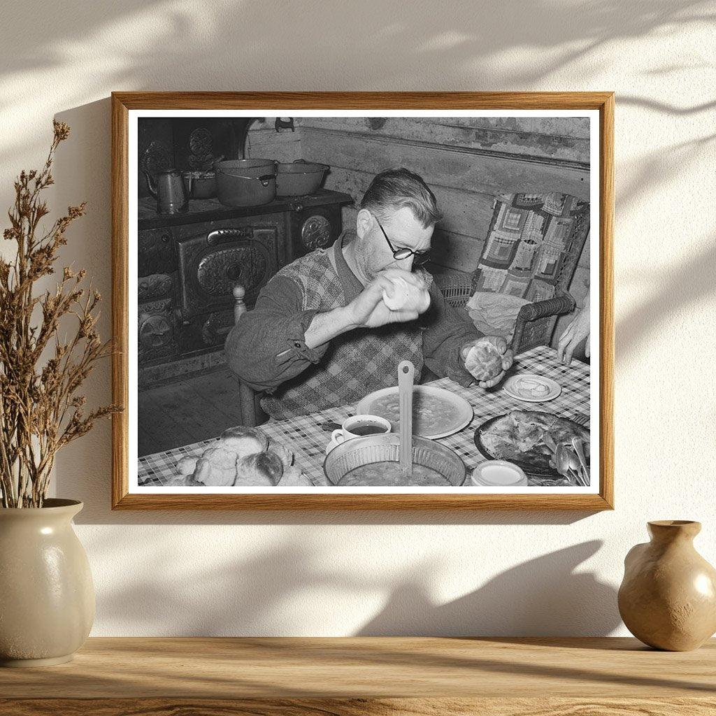 Farmer Salting Beans in Orange County Vermont 1939