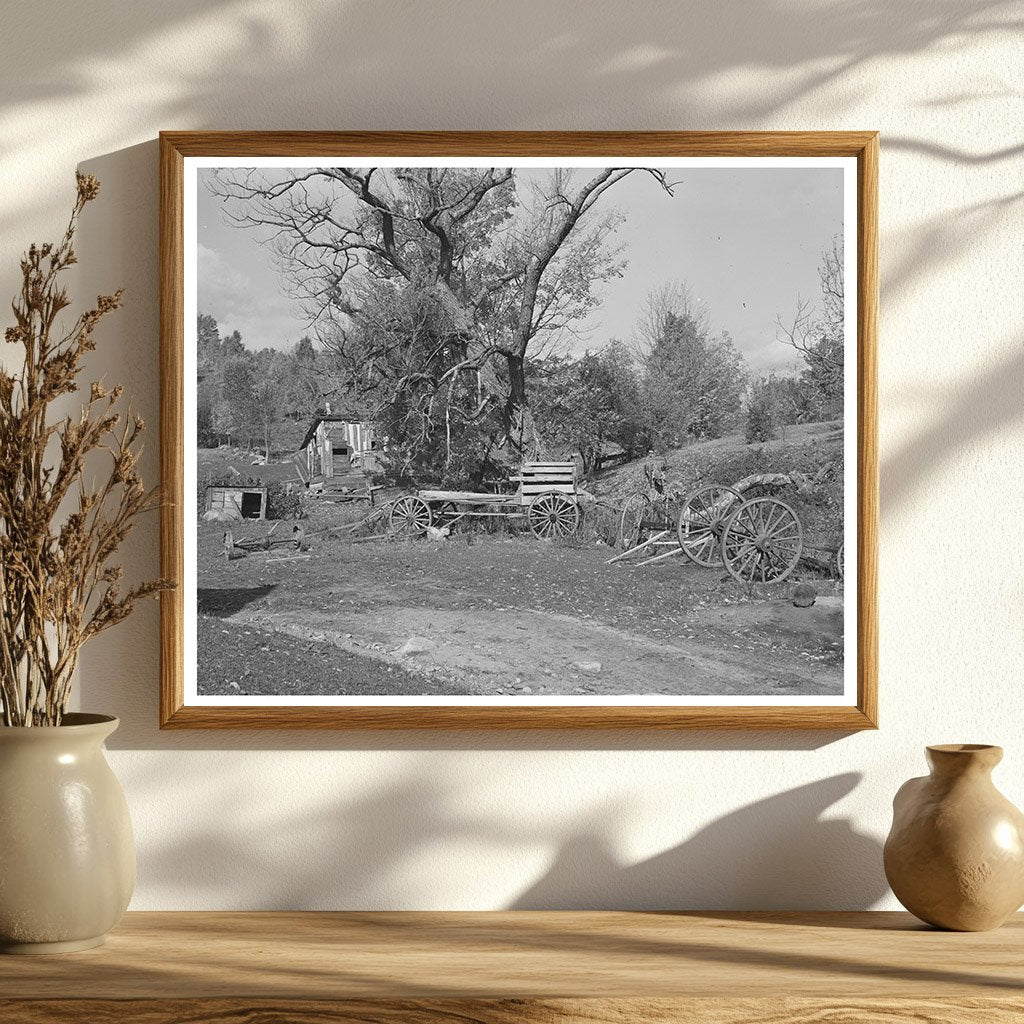 Vintage Barnyard Scene in Orange County Vermont 1939