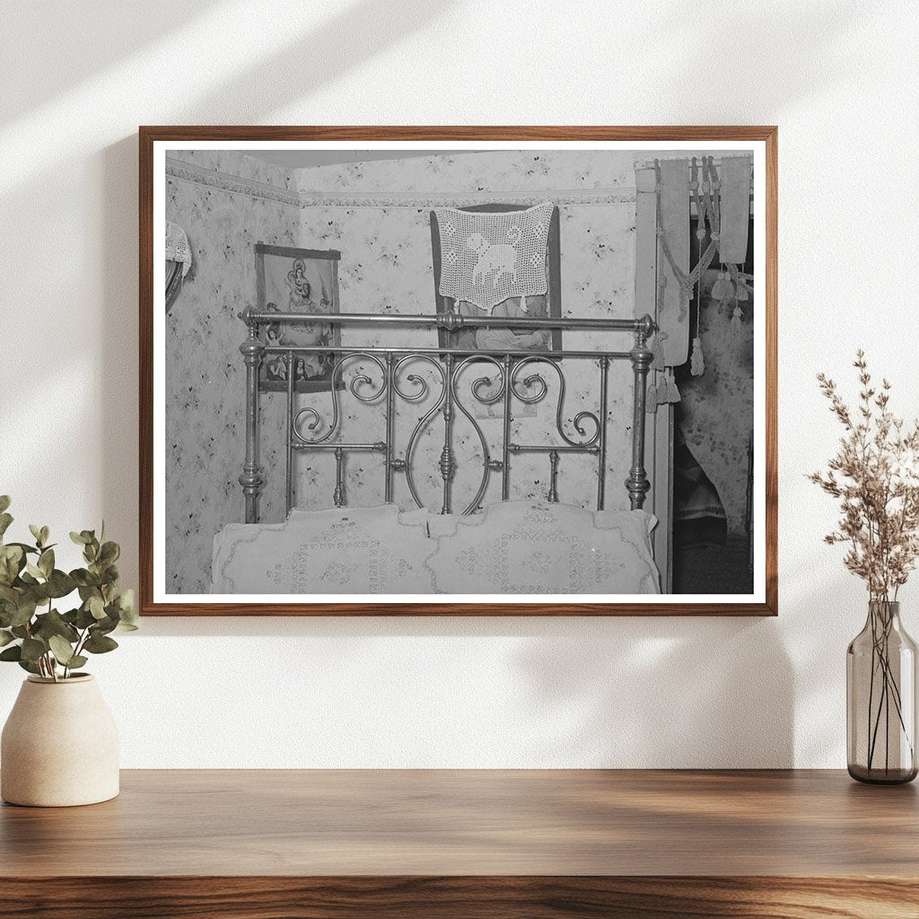 Embroidered Pillow Shams in Taos Farm Home 1939