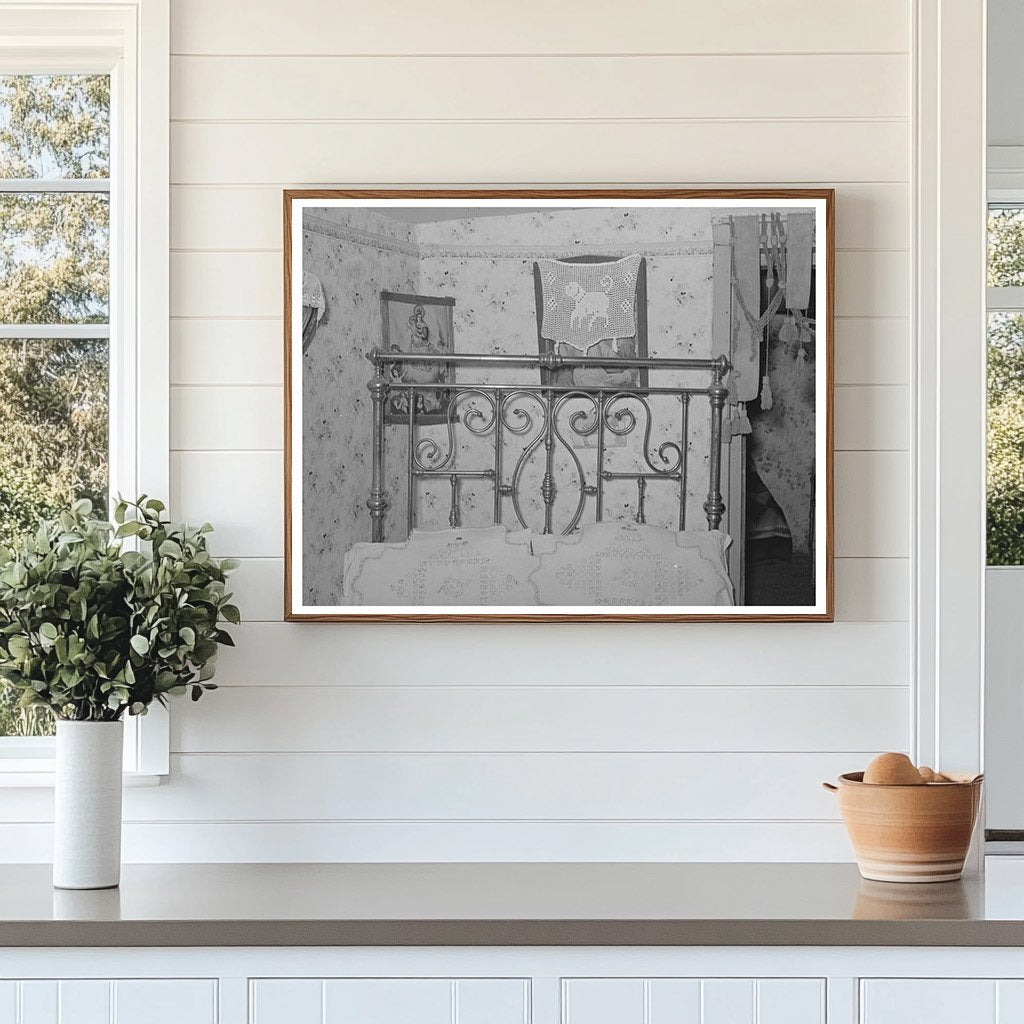 Embroidered Pillow Shams in Taos Farm Home 1939