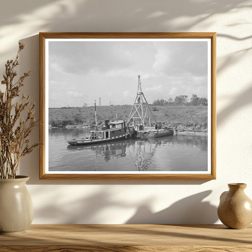 Oil Drillers Taking Core Sample Houston Texas 1939