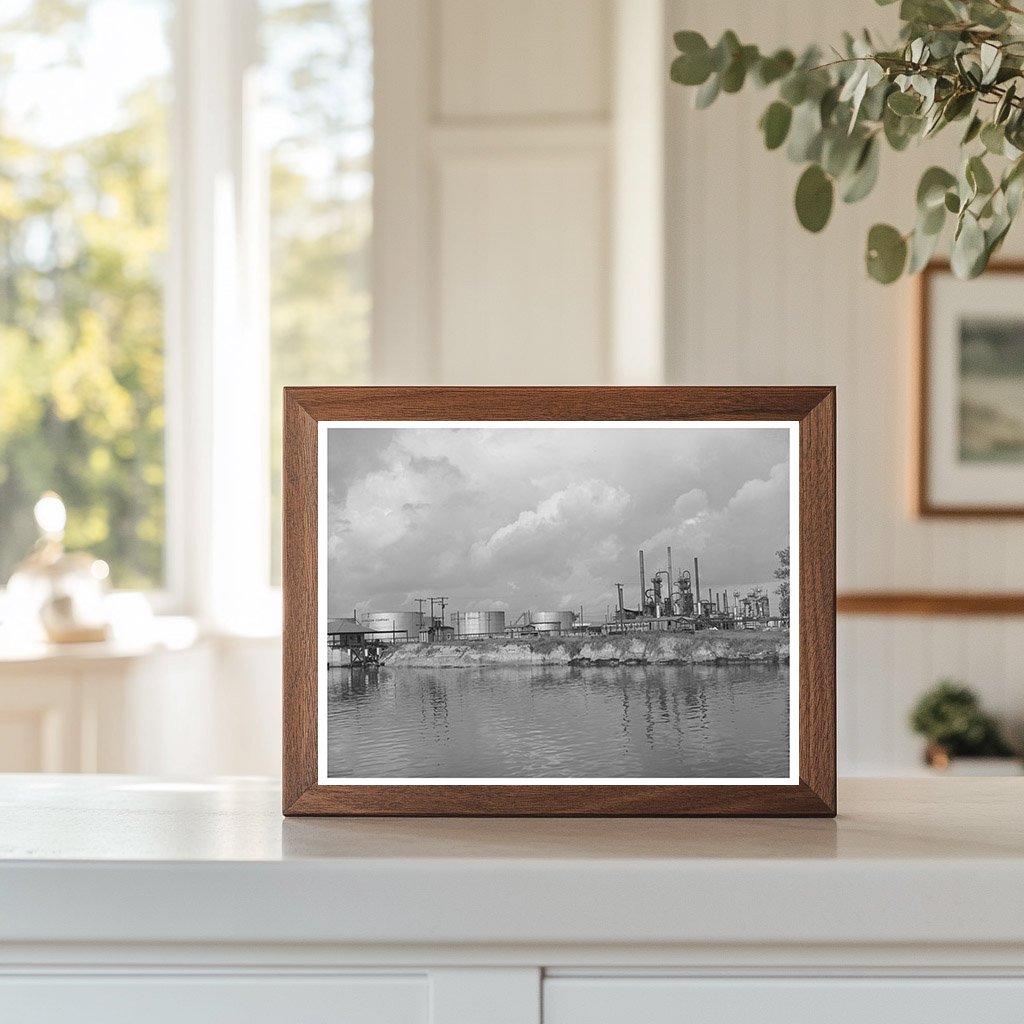 Oil Refinery in Port of Houston Texas 1939 Vintage Image