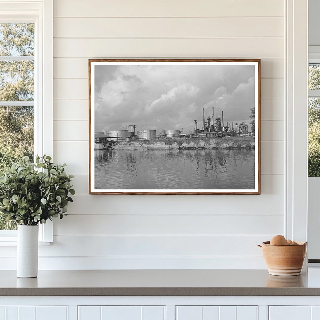 Oil Refinery in Port of Houston Texas 1939 Vintage Image