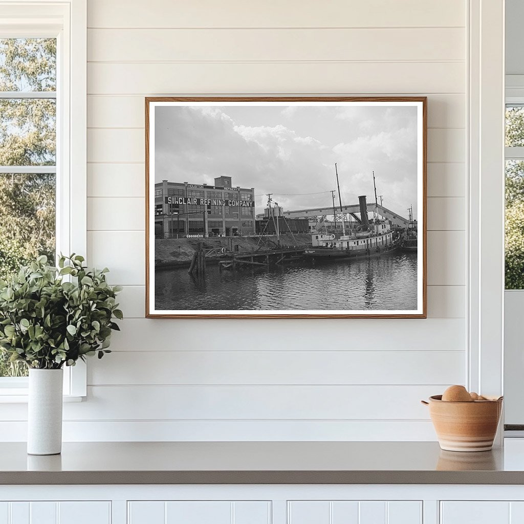 Tugboat at Port of Houston Refinery Dock 1939