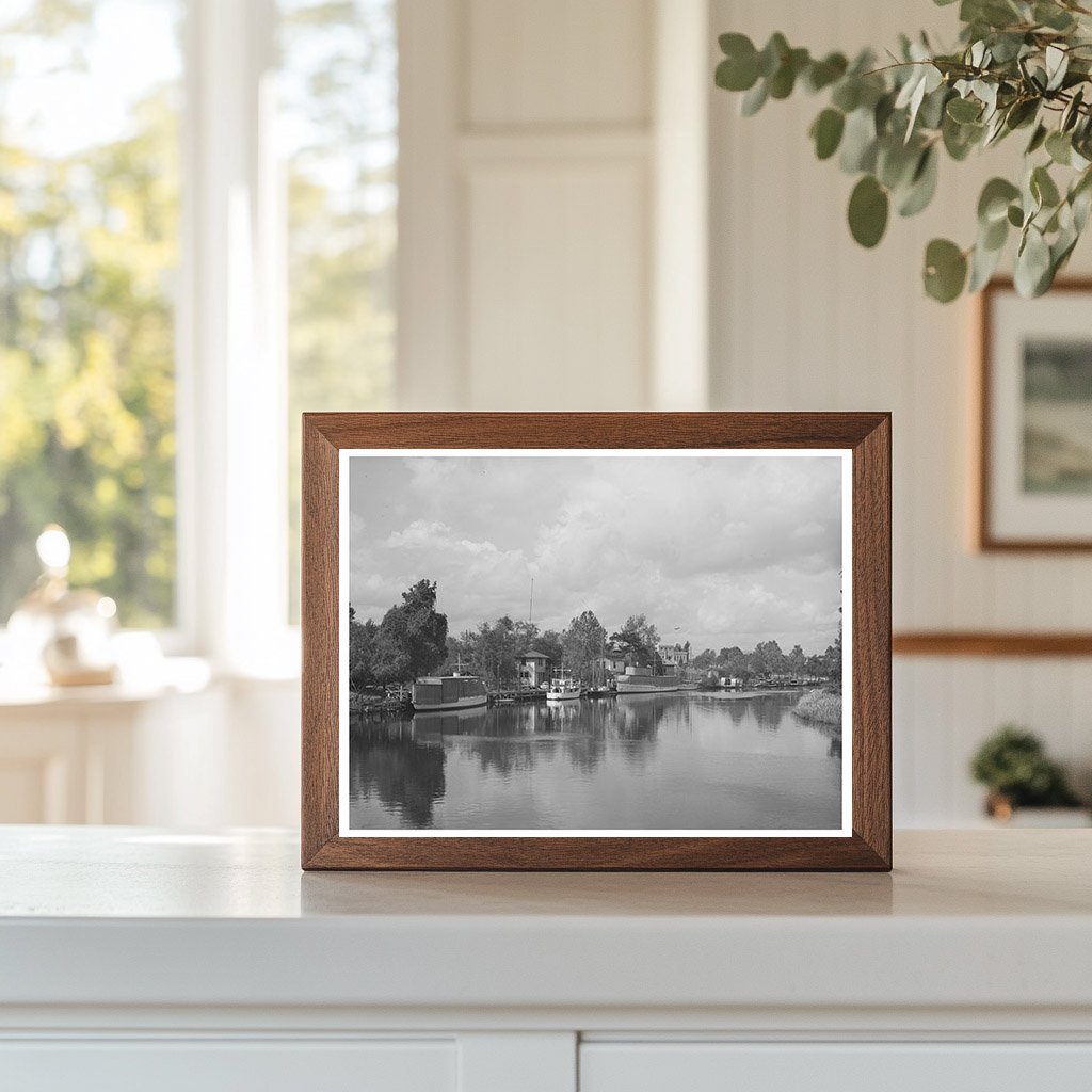 Port of Houston Yacht Pen October 1939 Vintage Image