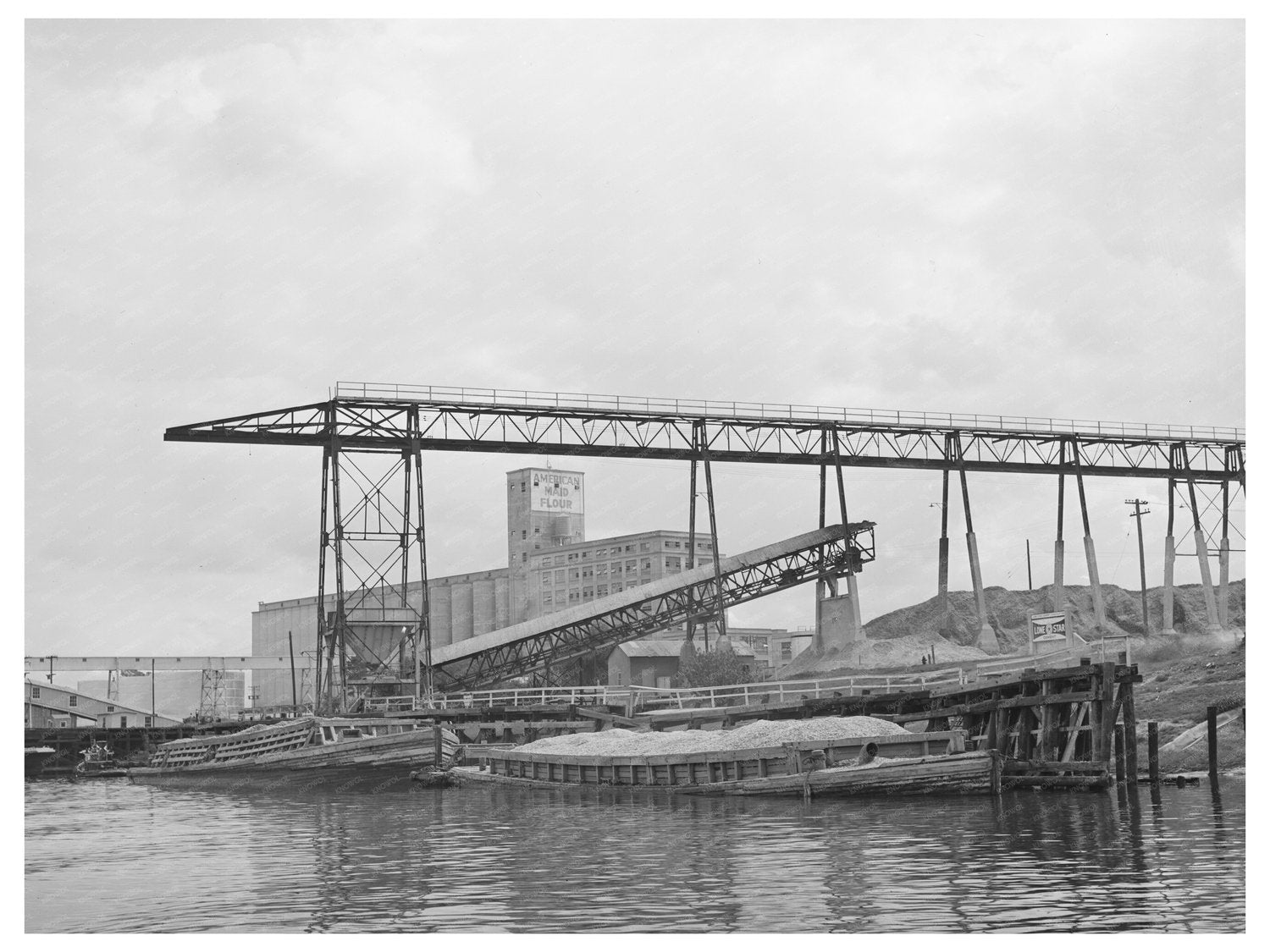 Oyster Shell Barges at Houston Cement Plant 1939