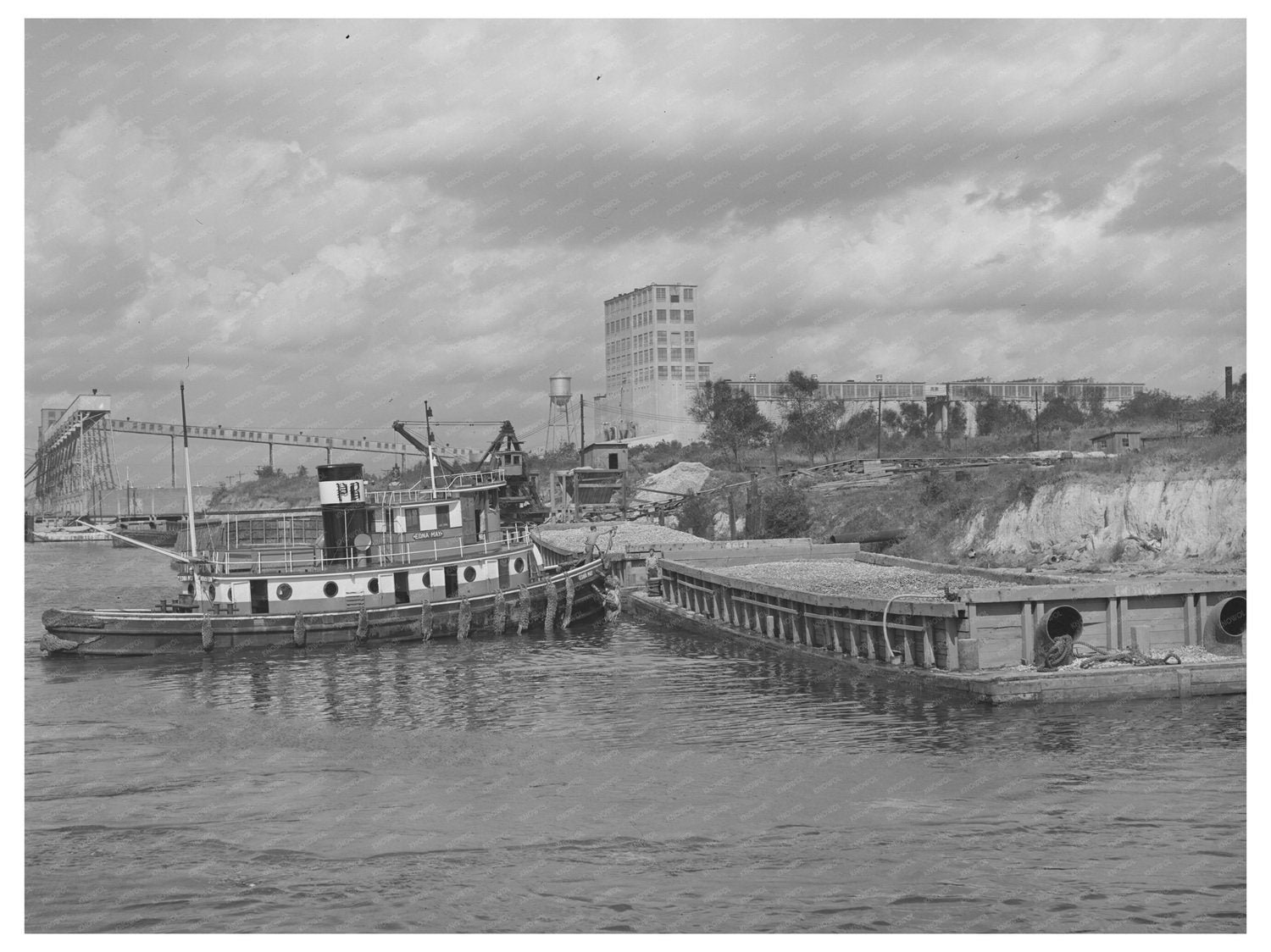 Flour Mill and Docks in Port of Houston 1939