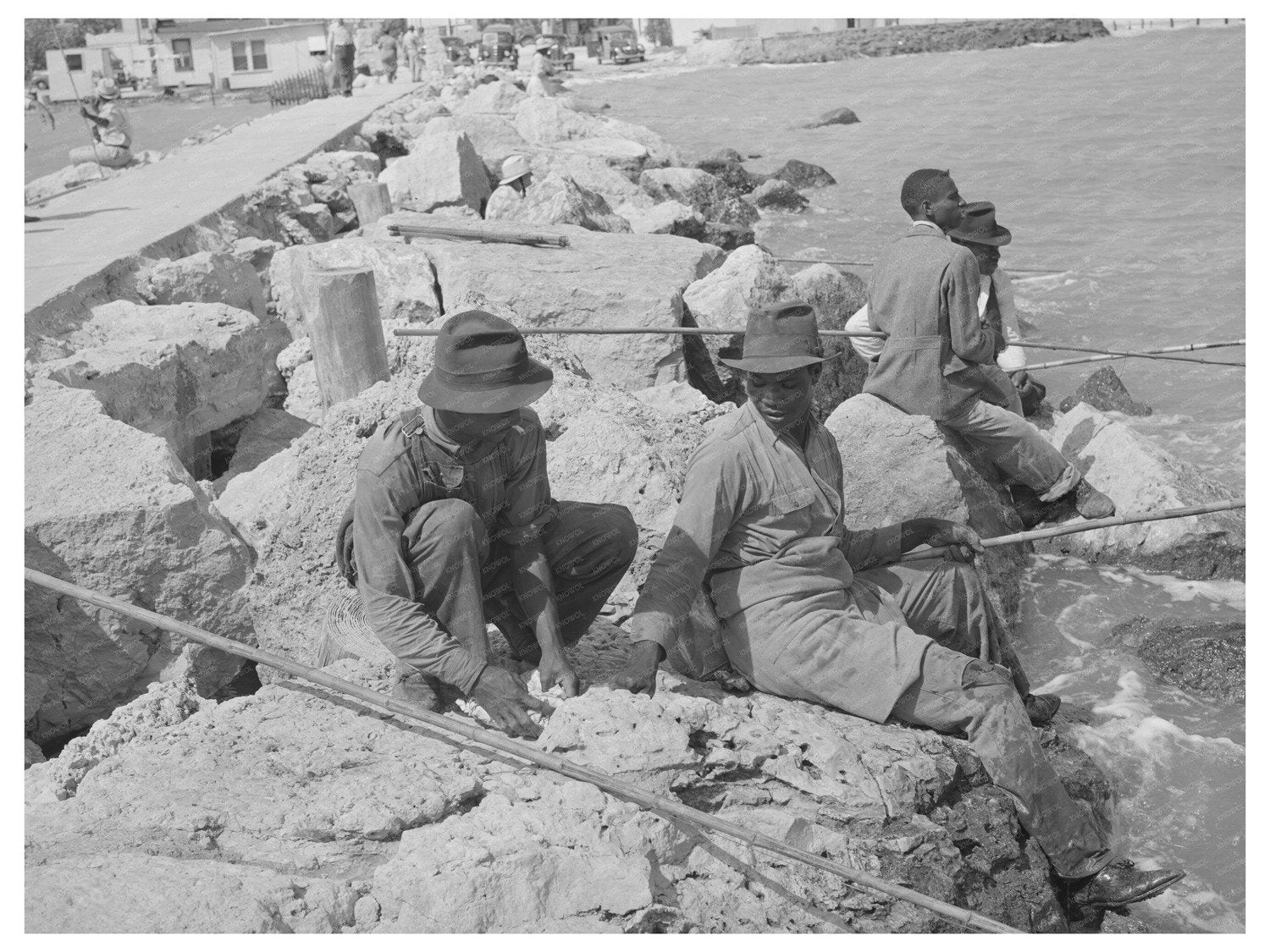 Fishing from Pier in Corpus Christi Texas October 1939