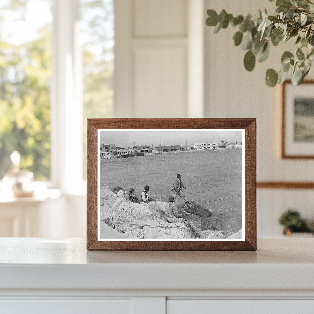 Fishing from Pier in Corpus Christi Texas 1939