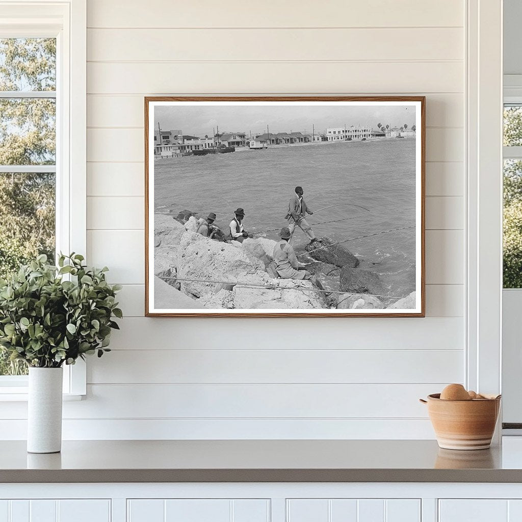 Fishing from Pier in Corpus Christi Texas 1939