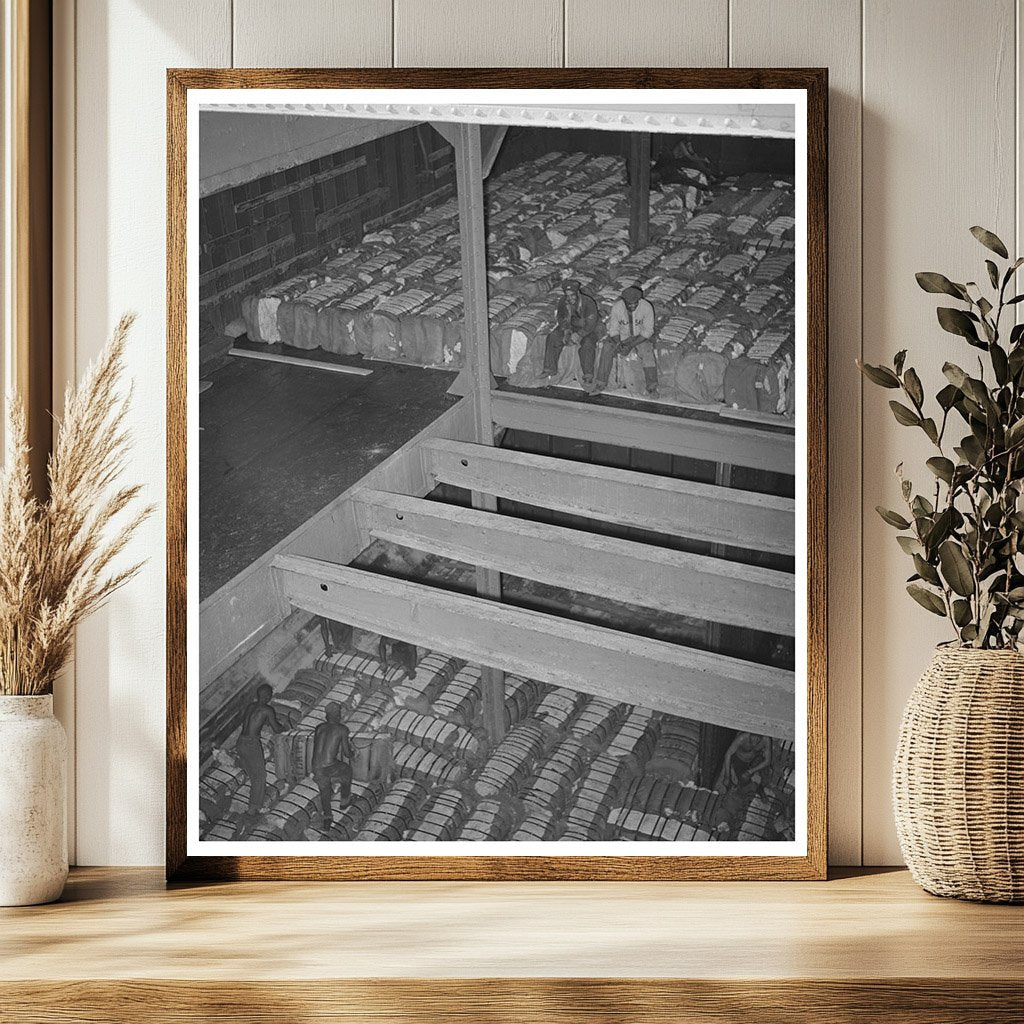Workers Storing Cotton Bales in Port of Houston 1939