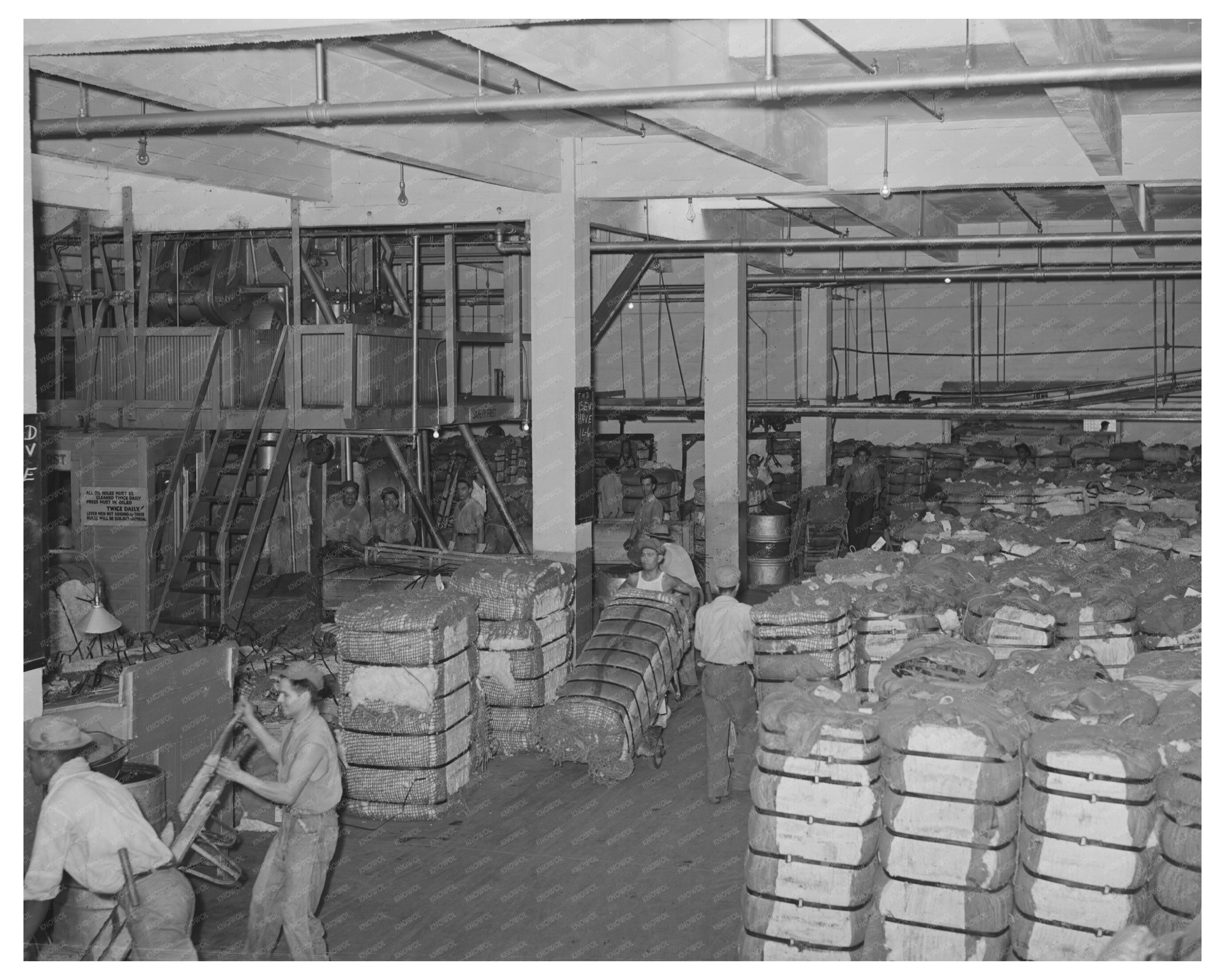 1939 Houston Cotton Compress Warehouse Interior Image