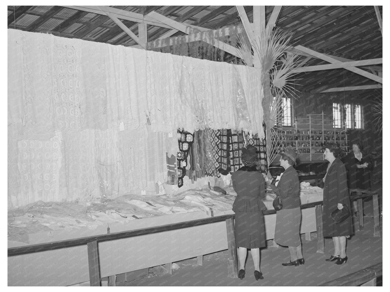Women at Knitting Exhibit Gonzales County Fair 1939