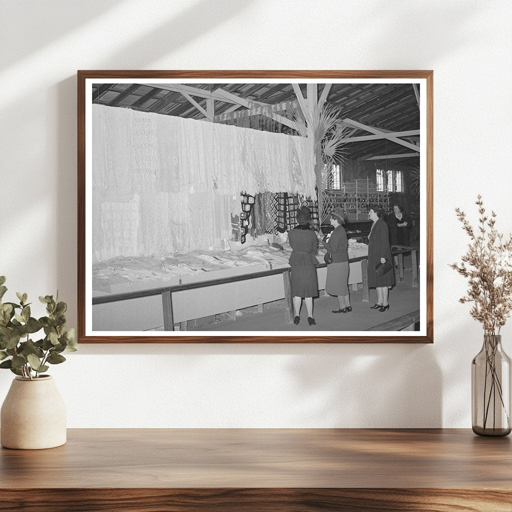 Women at Knitting Exhibit Gonzales County Fair 1939