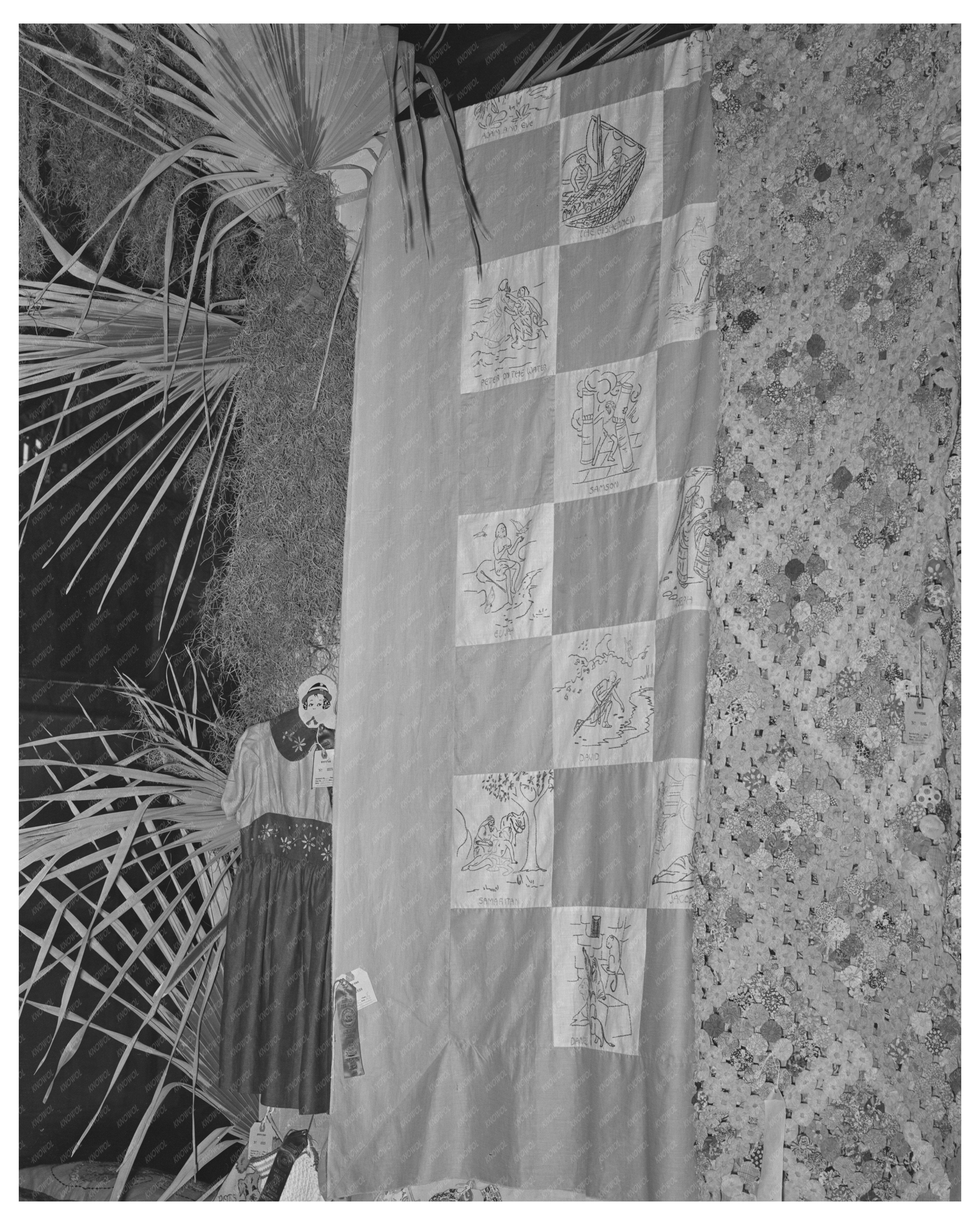 Bible Quilt at Gonzales County Fair Texas 1939