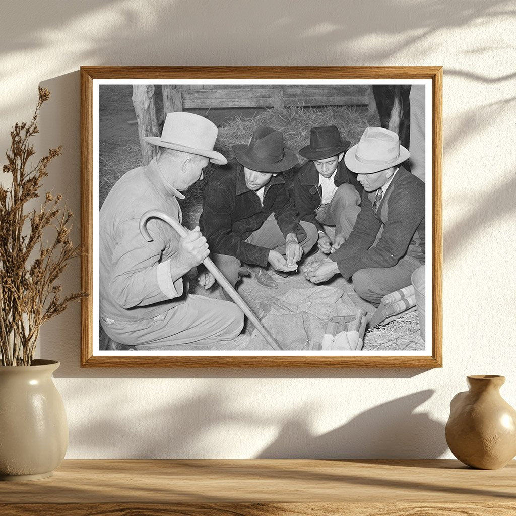 Men and Boys Examining Seed at Gonzales County Fair 1939