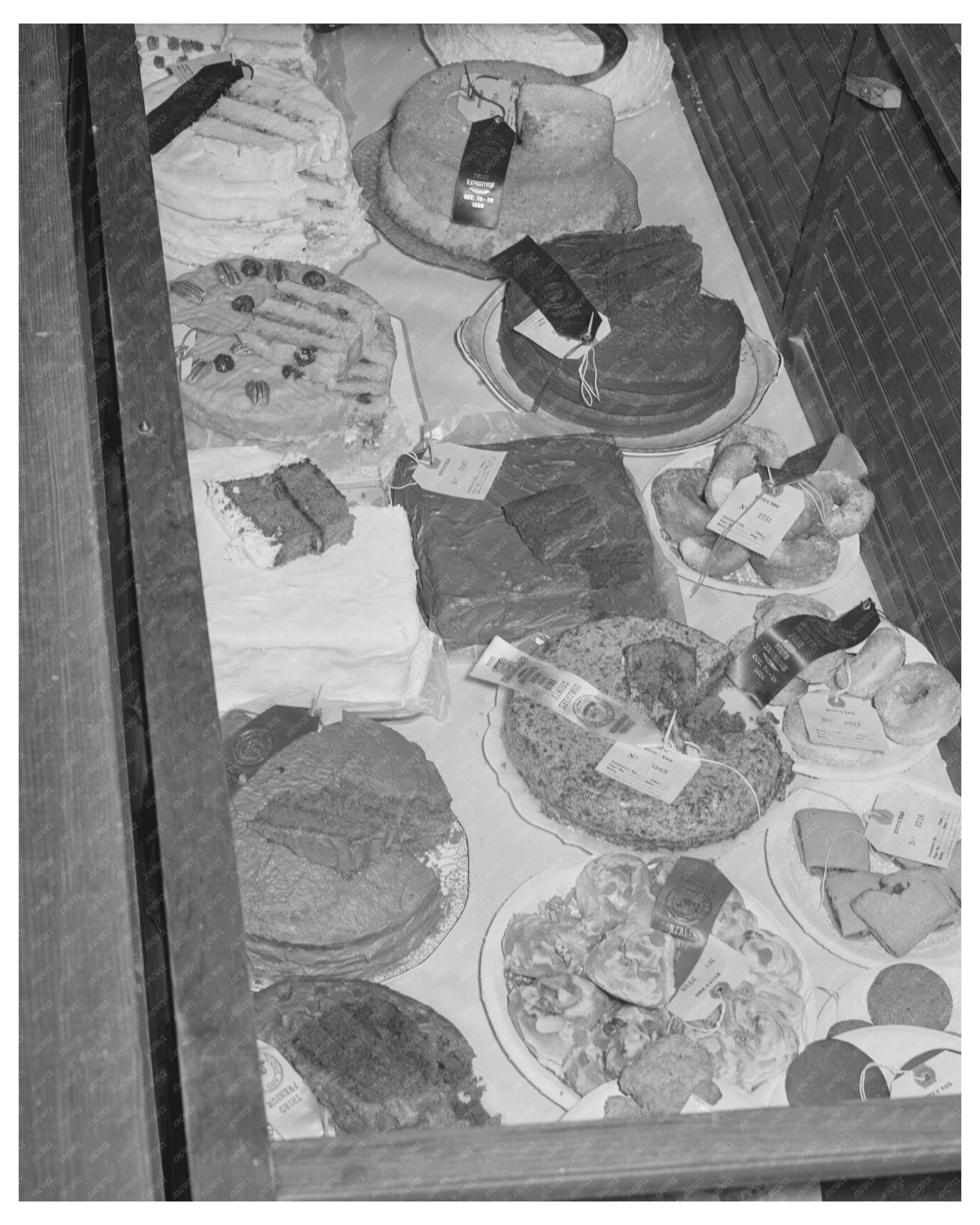 Cakes Cookies and Pies at Gonzales County Fair 1939