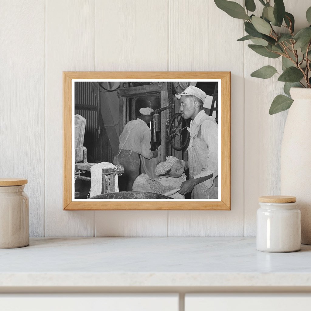Man Weighing Peanut Shell Feed in Comanche Texas 1939
