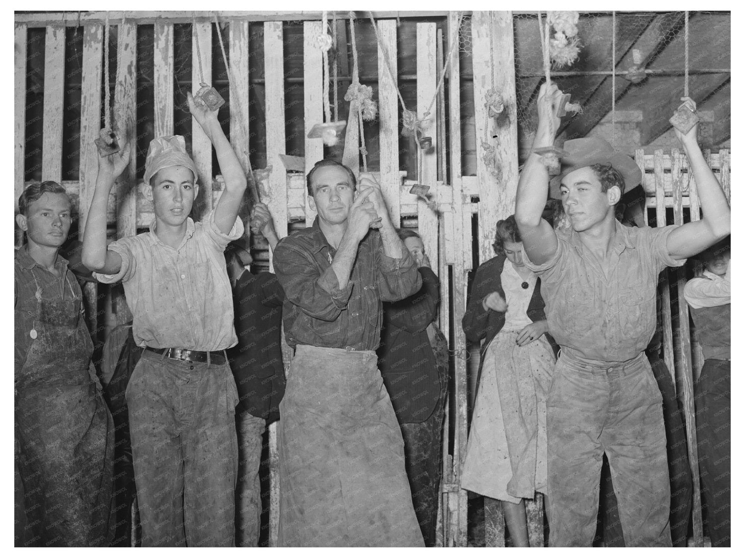 Vintage 1939 Poultry Plant Workers in Brownwood Texas