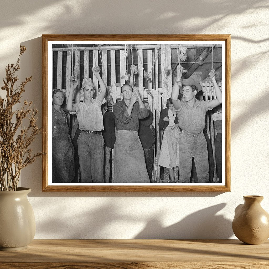 Turkey Pickers at Poultry Plant Brownwood Texas 1939