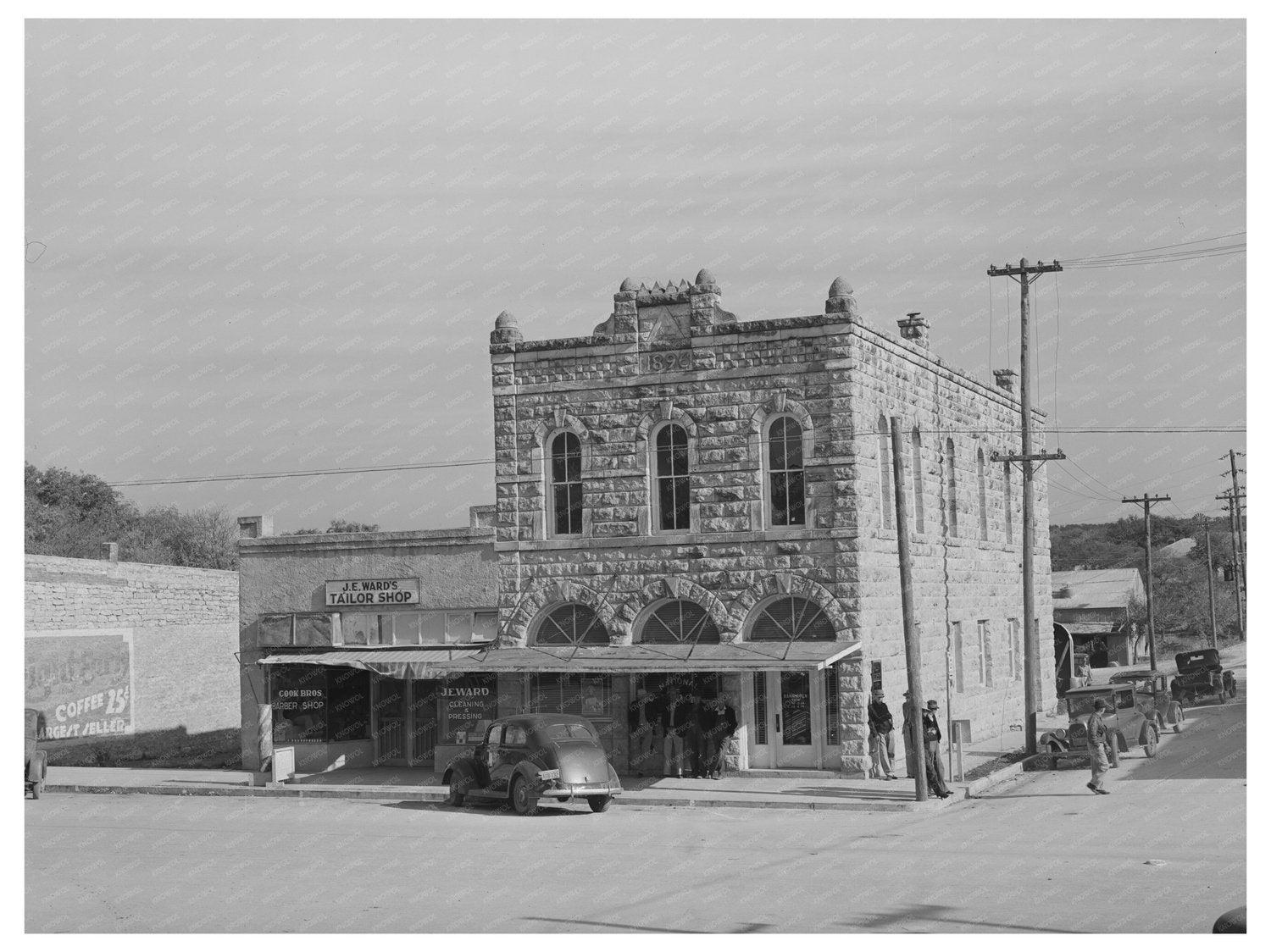 Glen Rose Texas Bank Corner Vintage Photo November 1939