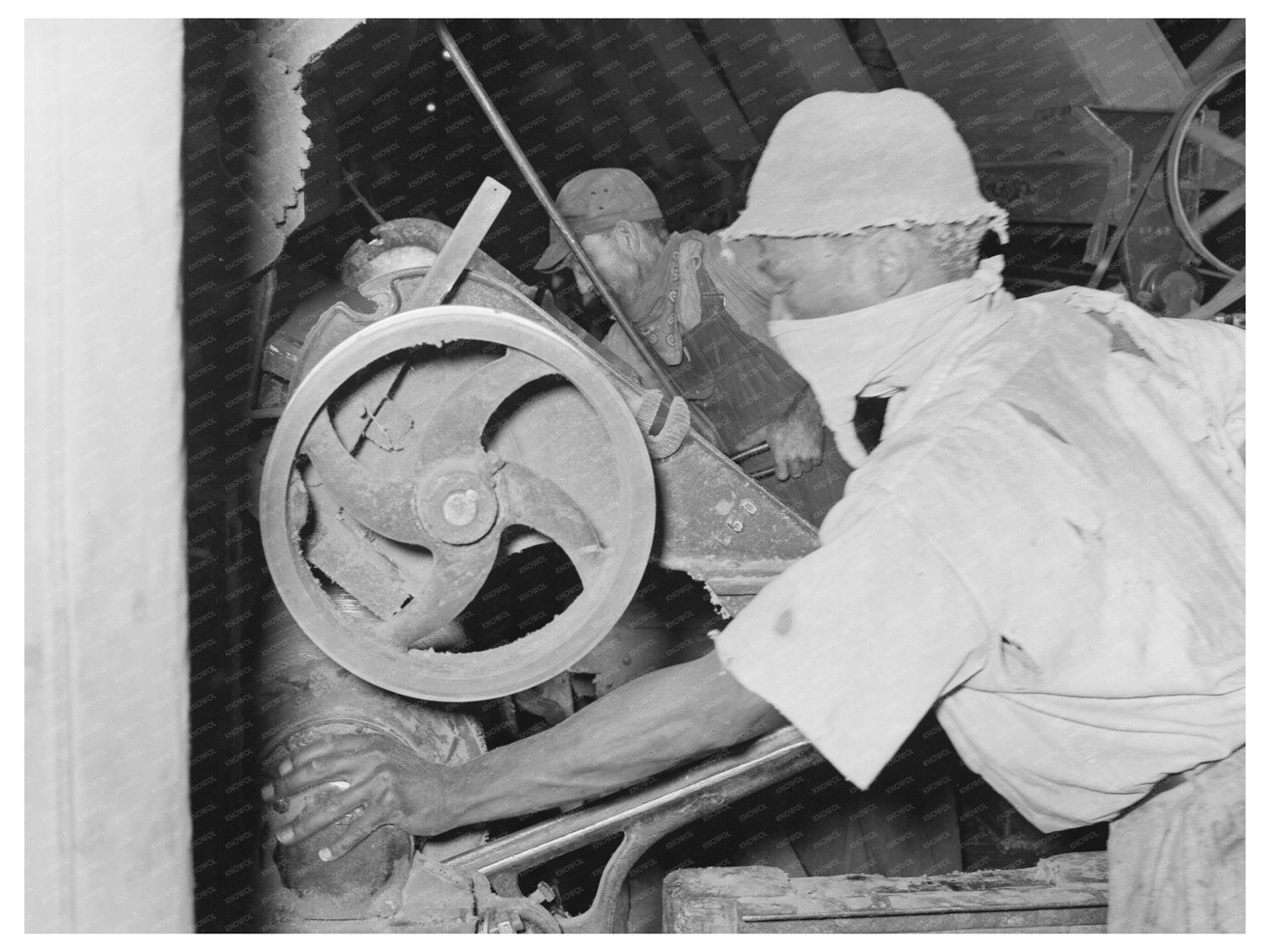 African American Man Working in Cotton Seed Oil Mill 1939