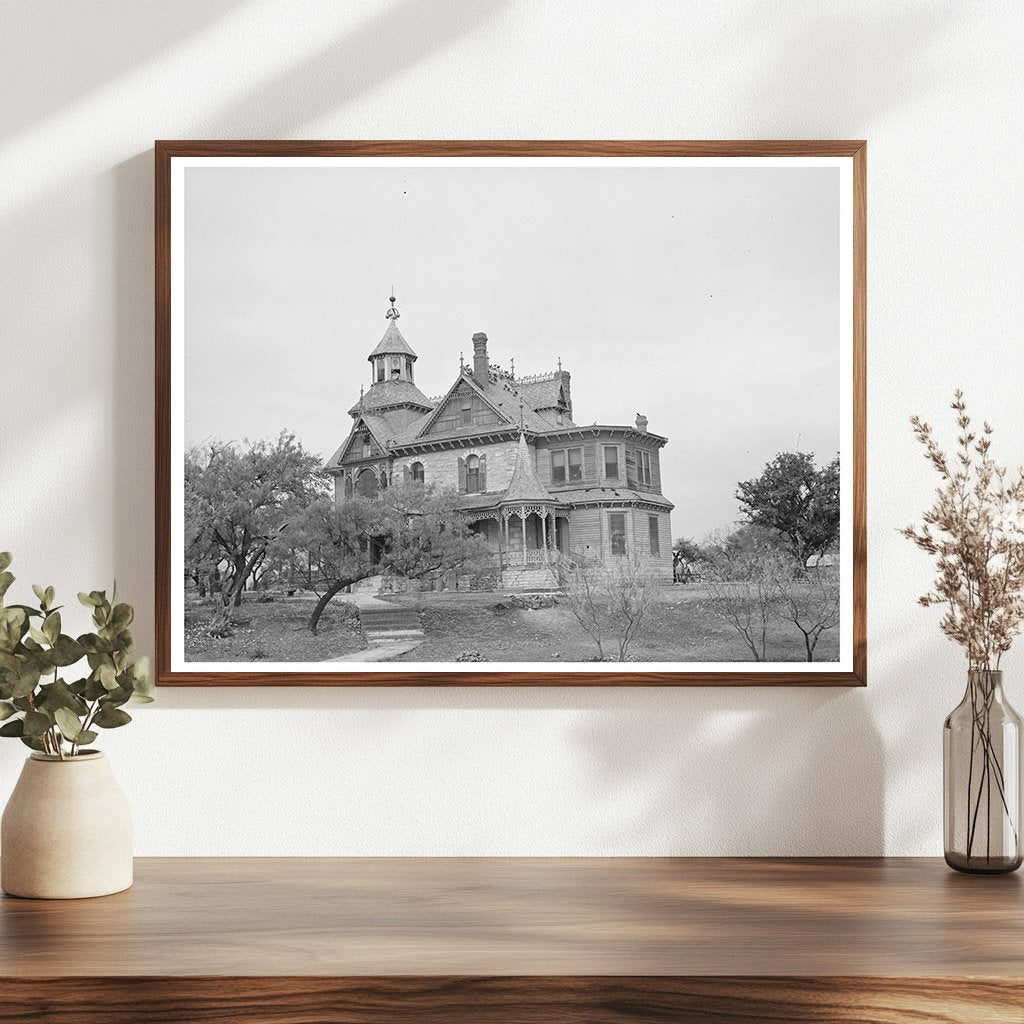 1939 Vintage Comanche Texas Mansion Architectural Photo