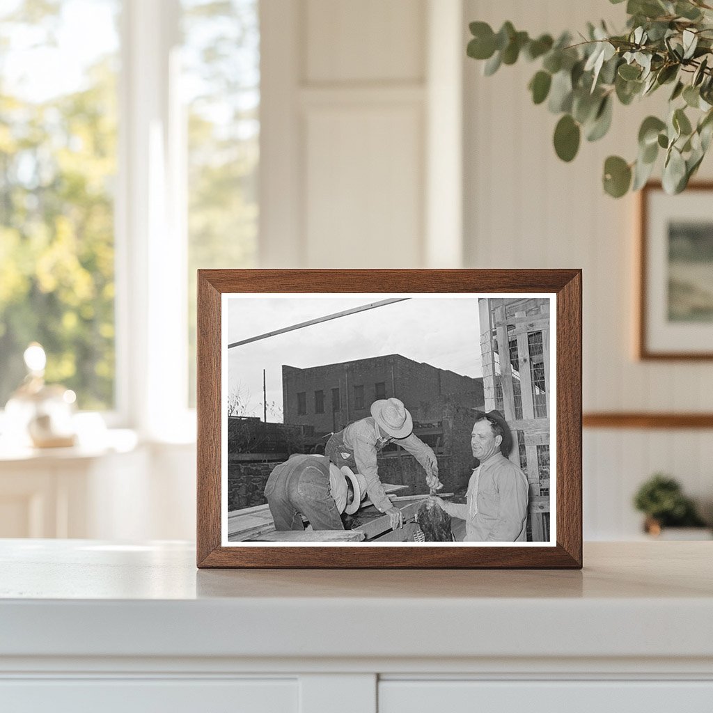 Farmer Unloading Turkeys at Texas Poultry House 1939