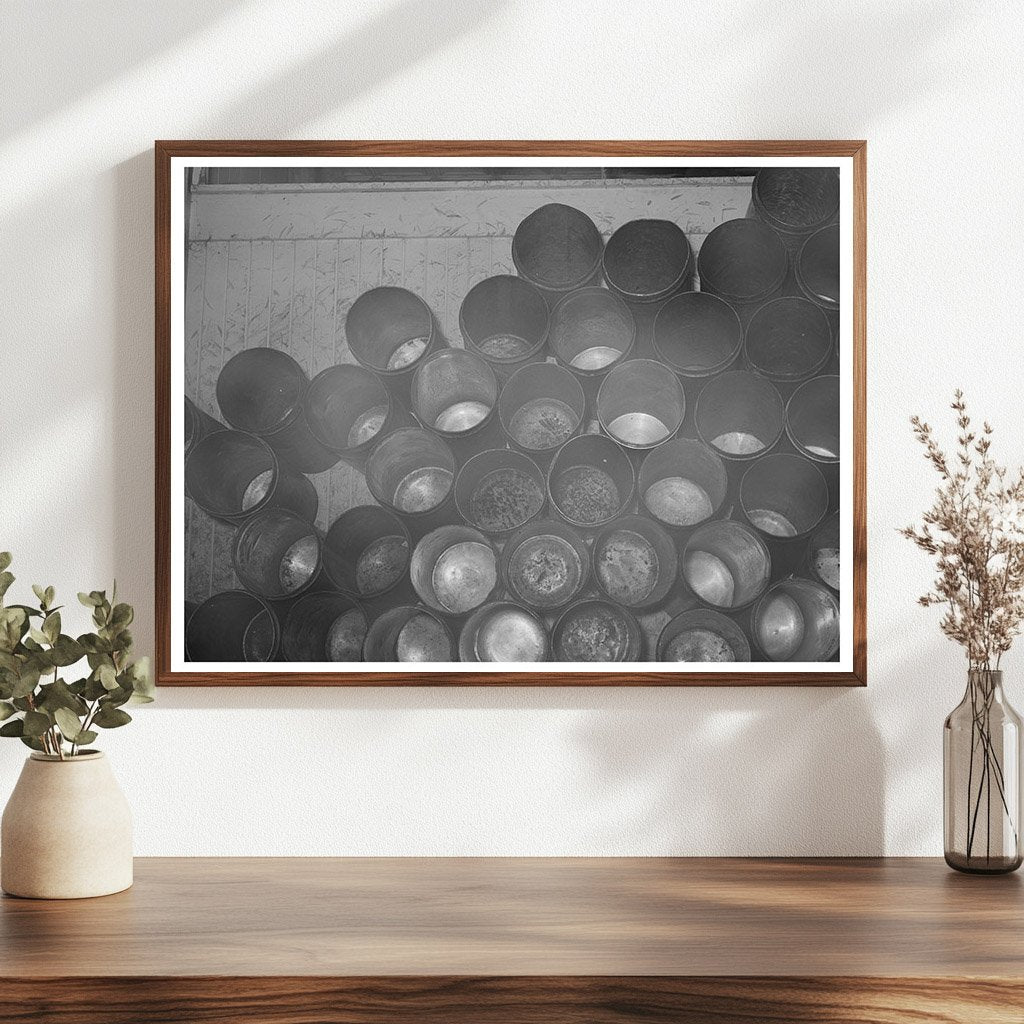 Ice Cream Cans at San Angelo Creamery November 1939