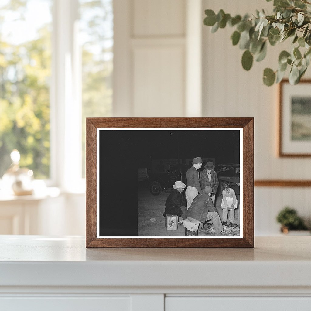 Men by Fire at San Angelo Vegetable Market 1939