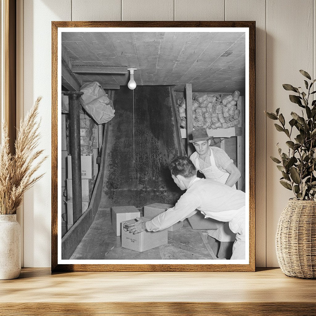 Workers Handling Groceries at Wholesale Facility 1939