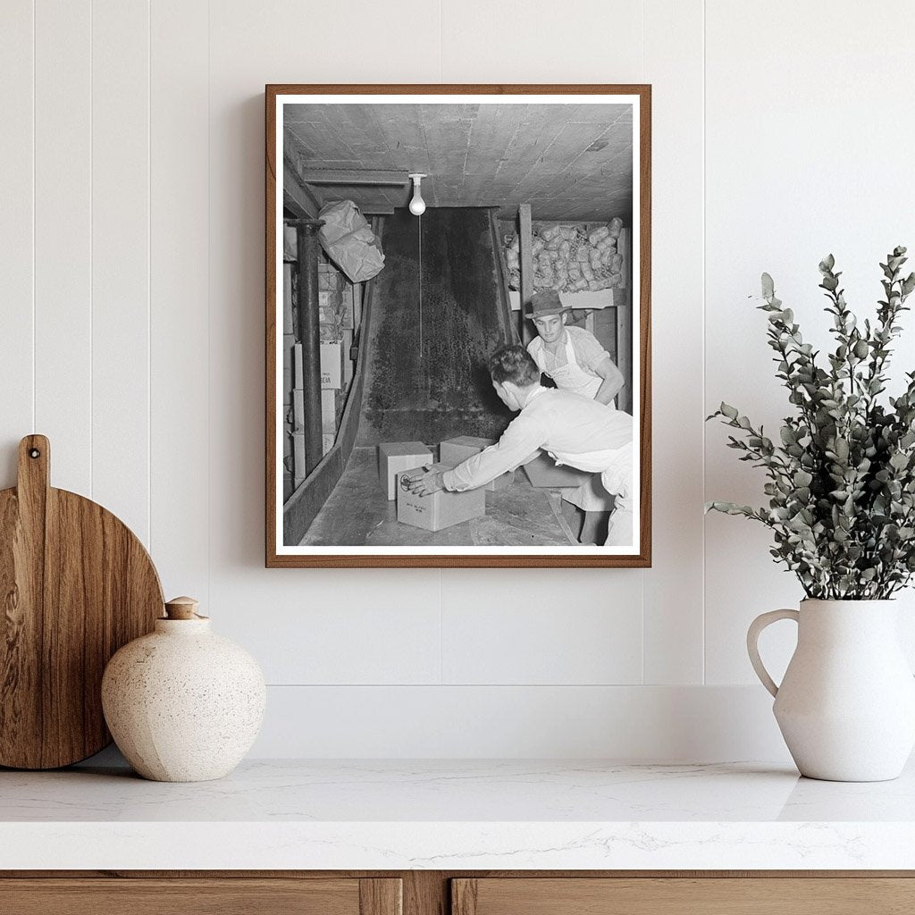 Workers Handling Groceries at Wholesale Facility 1939