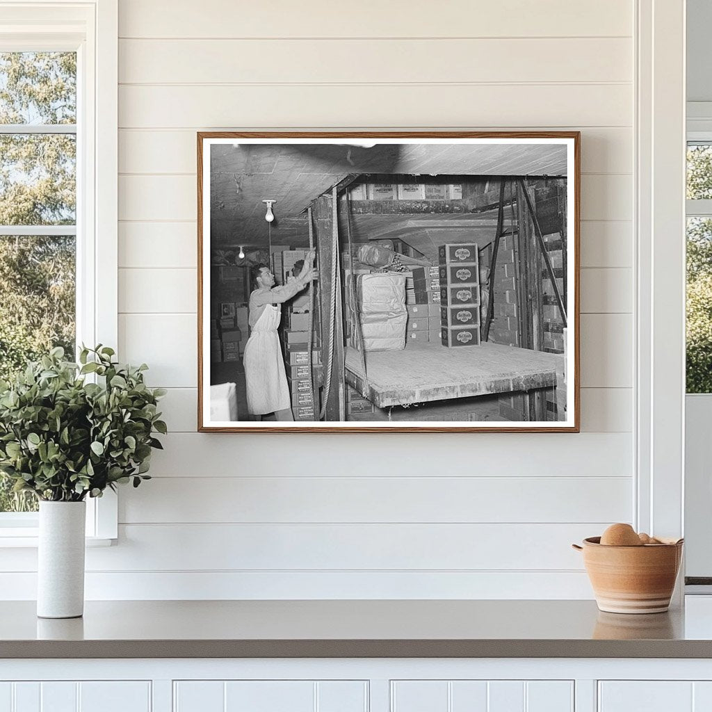 Workers Lifting Supplies in San Angelo Grocery Store 1939