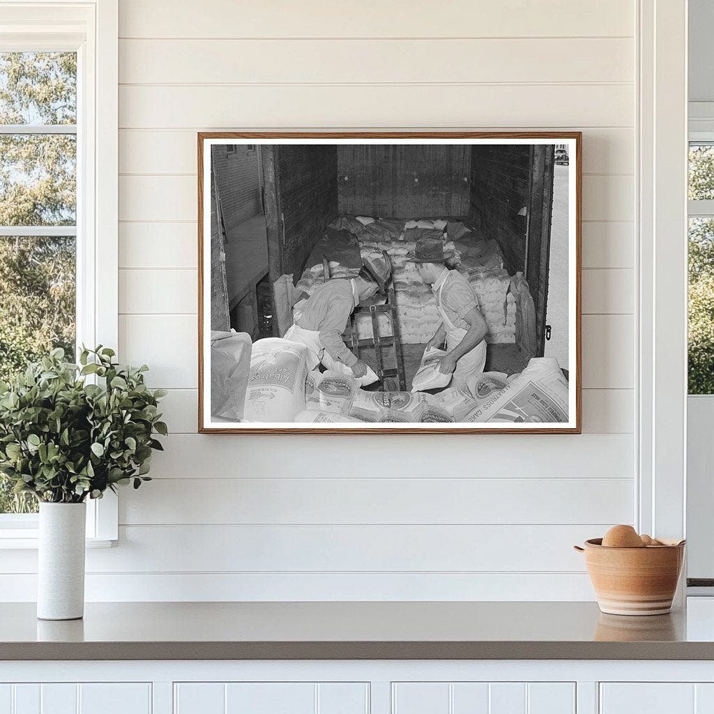 Flour Unloading at San Angelo Grocery November 1939