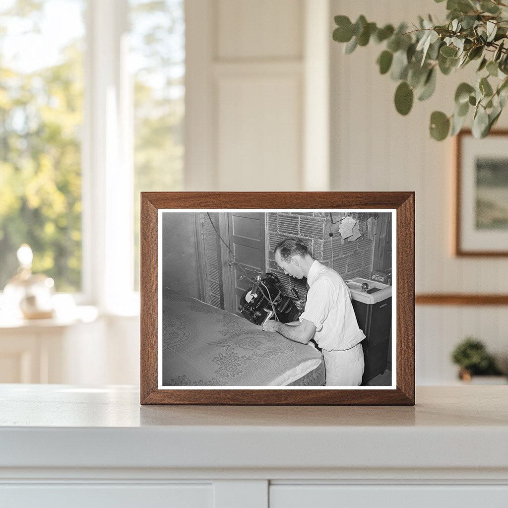 Sewing Mattress Cover in San Angelo Texas 1939