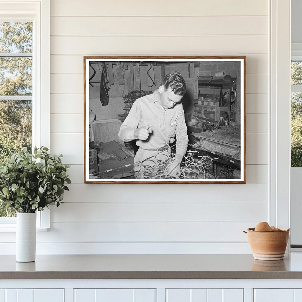 1939 Workers Tying Springs for Innerspring Mattresses