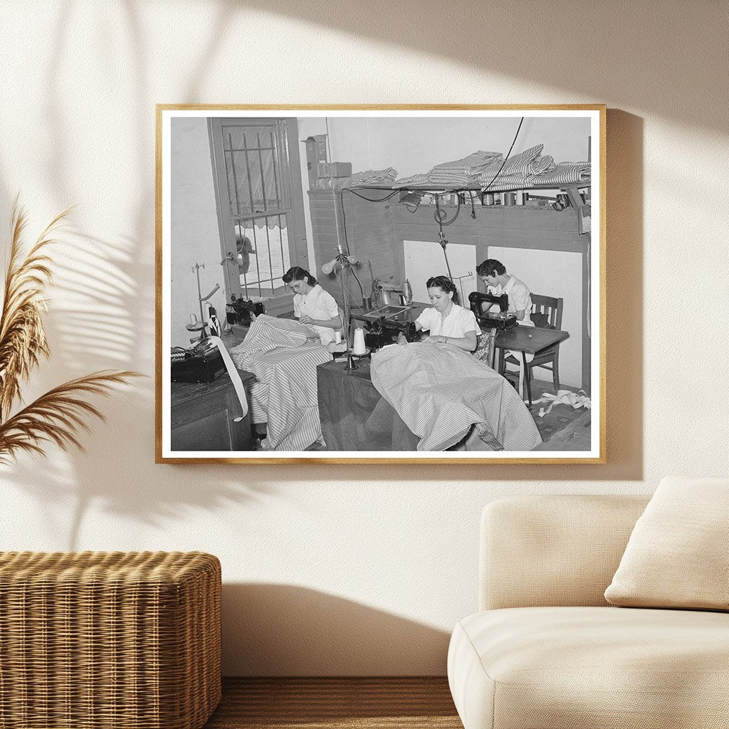 Sewing Mattress Ticking in San Angelo Texas 1939