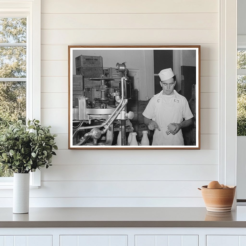 Milk Bottle Capping at San Angelo Creamery 1939
