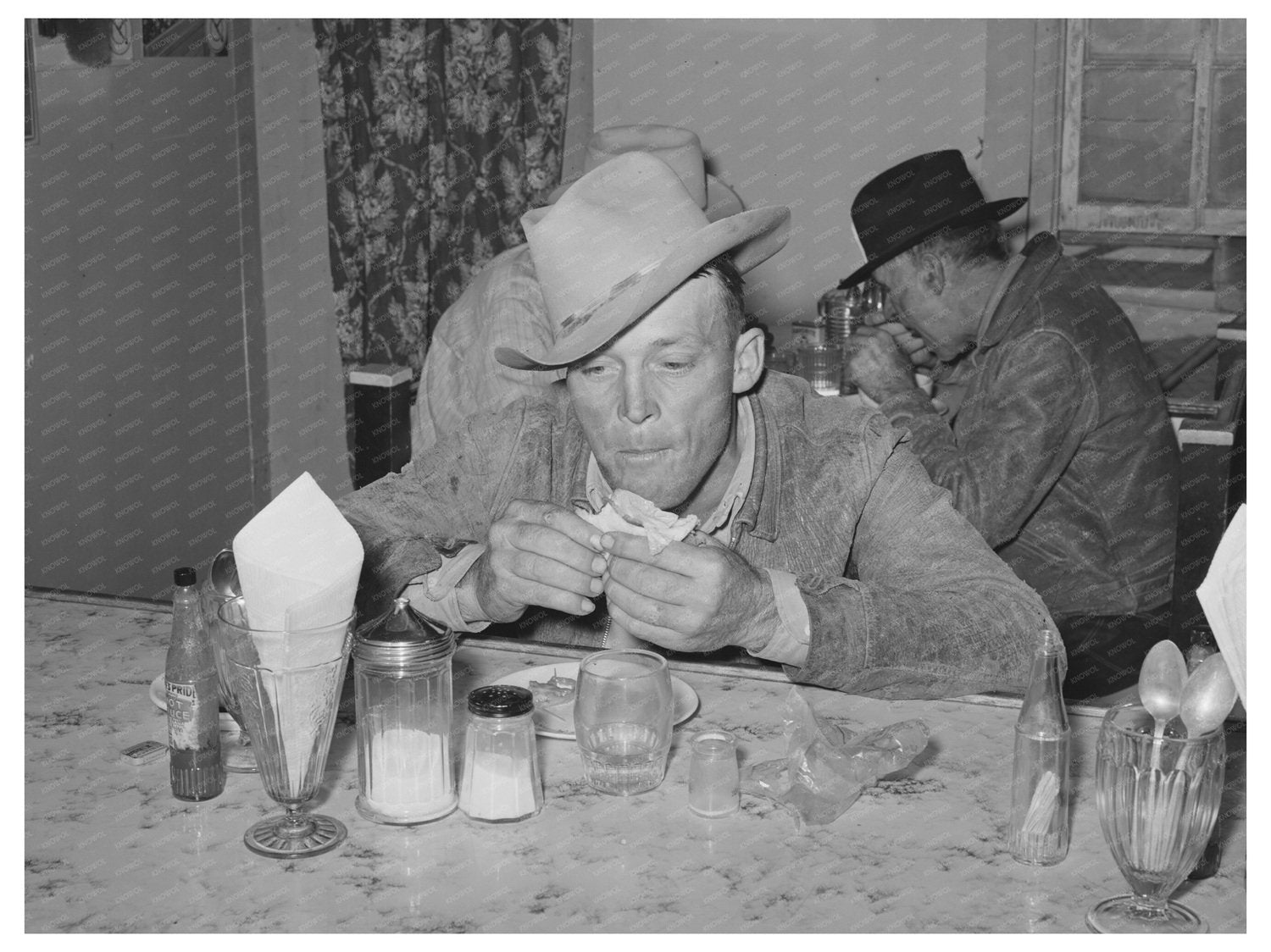 San Angelo Texas Eating House Auction Scene November 1939